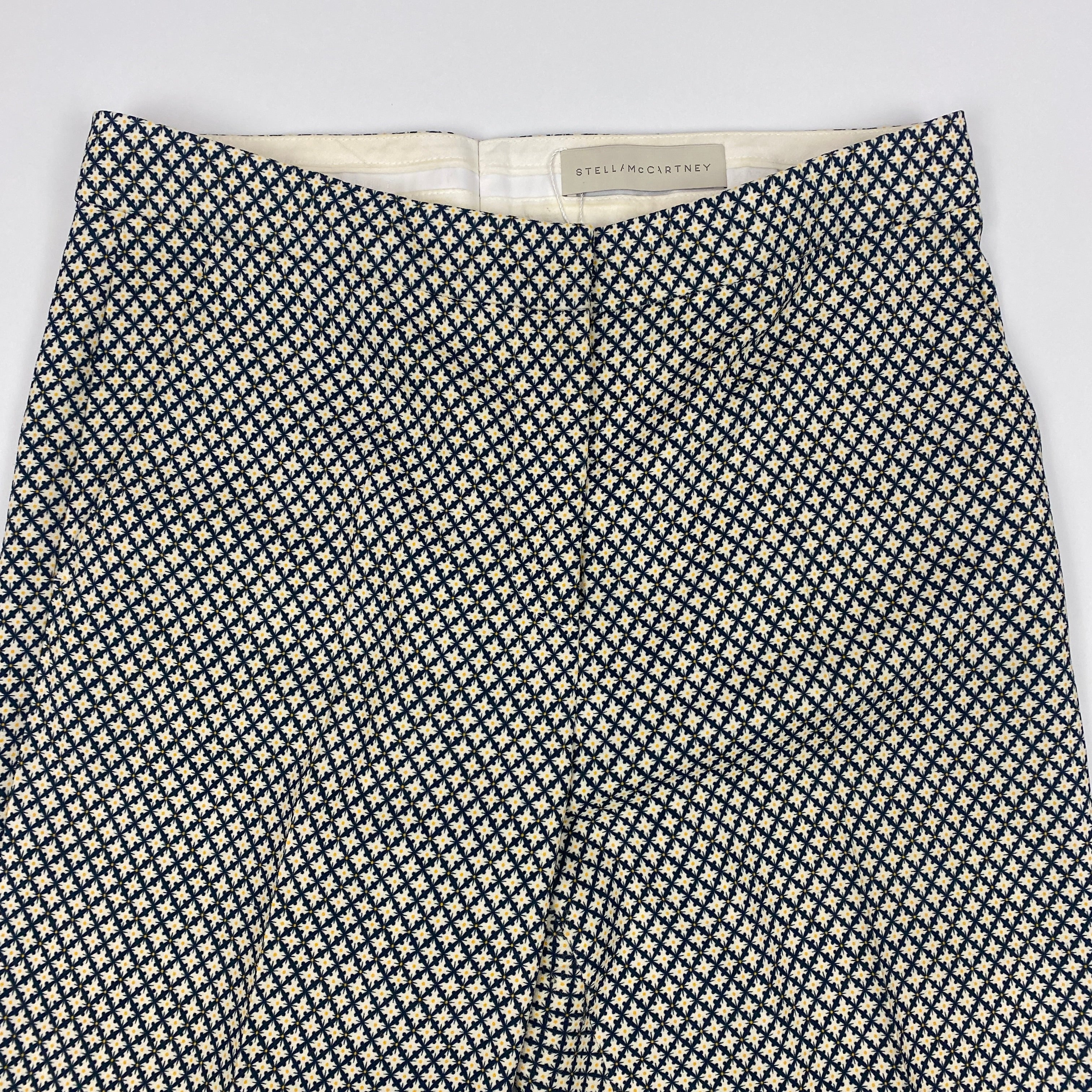 Stella McCartney Navy & White Print Stretch Pants M