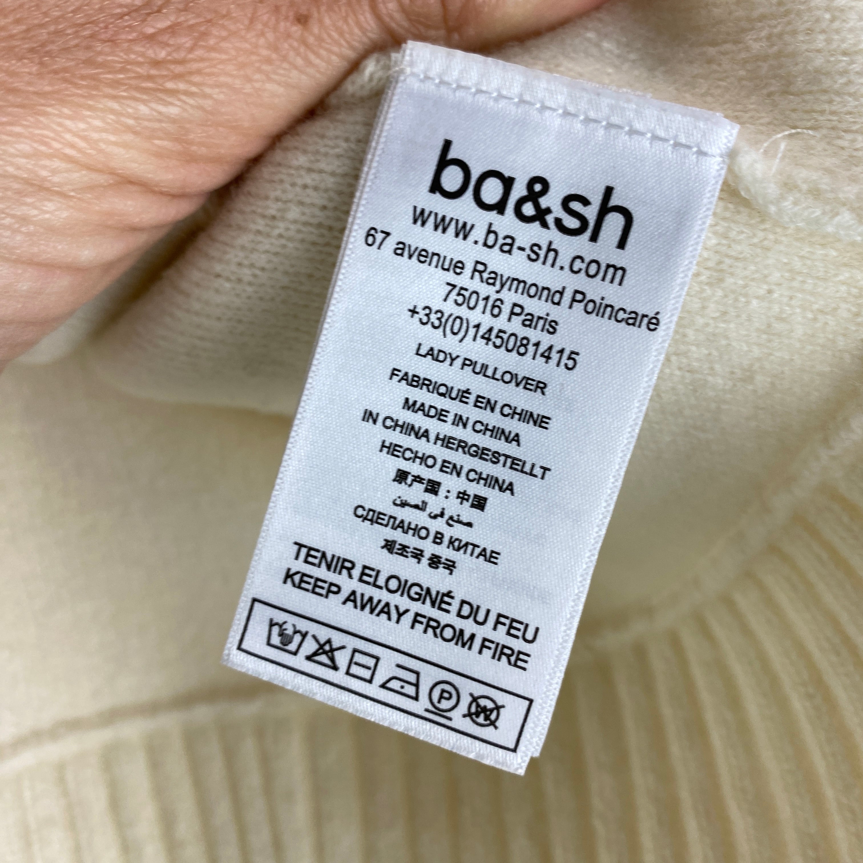 Ba&Sh New Ecru Wool Boxy Collared Sweater M/L/XL