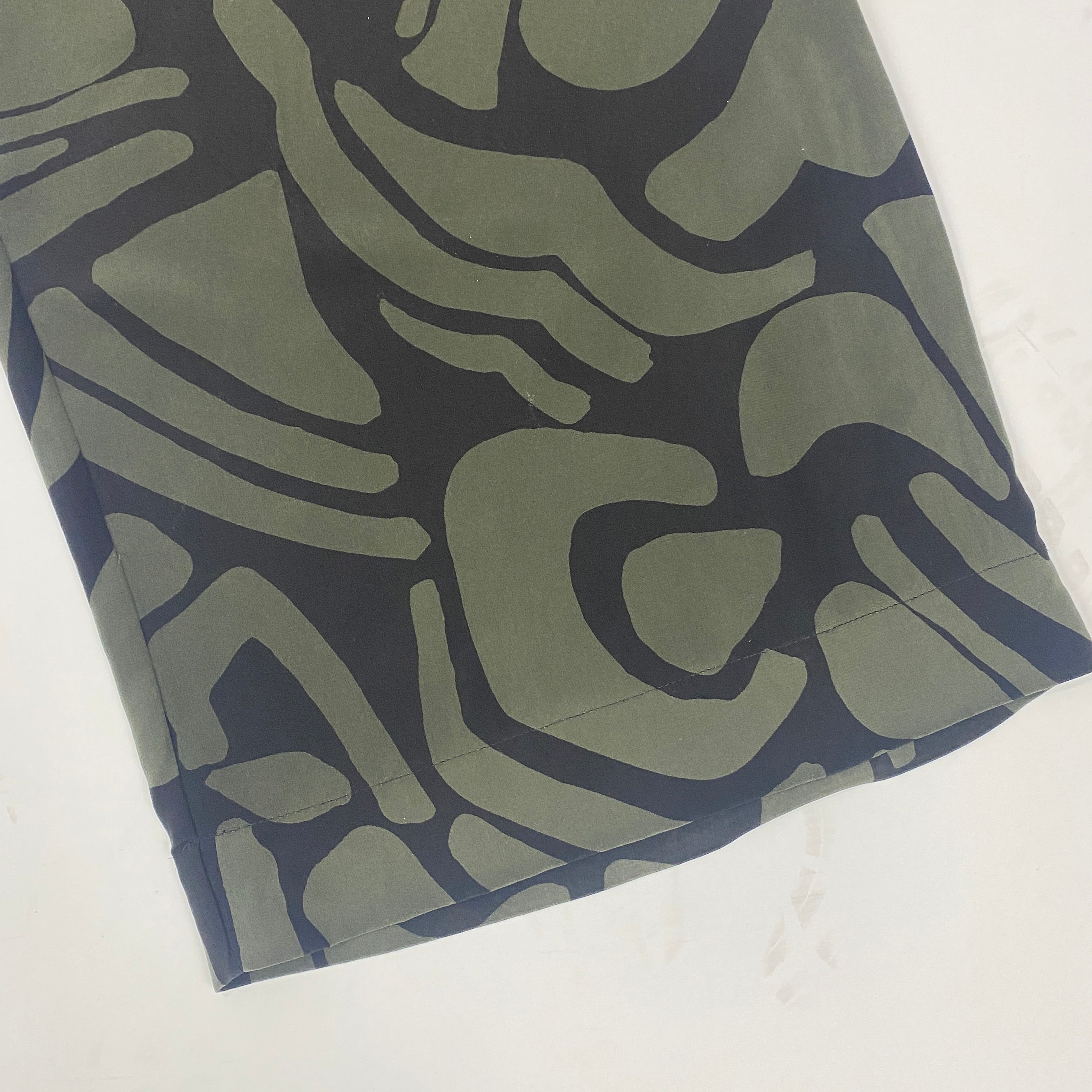 Matteau £345 Khaki & Black Silk Pull-On Elasticated Pants M