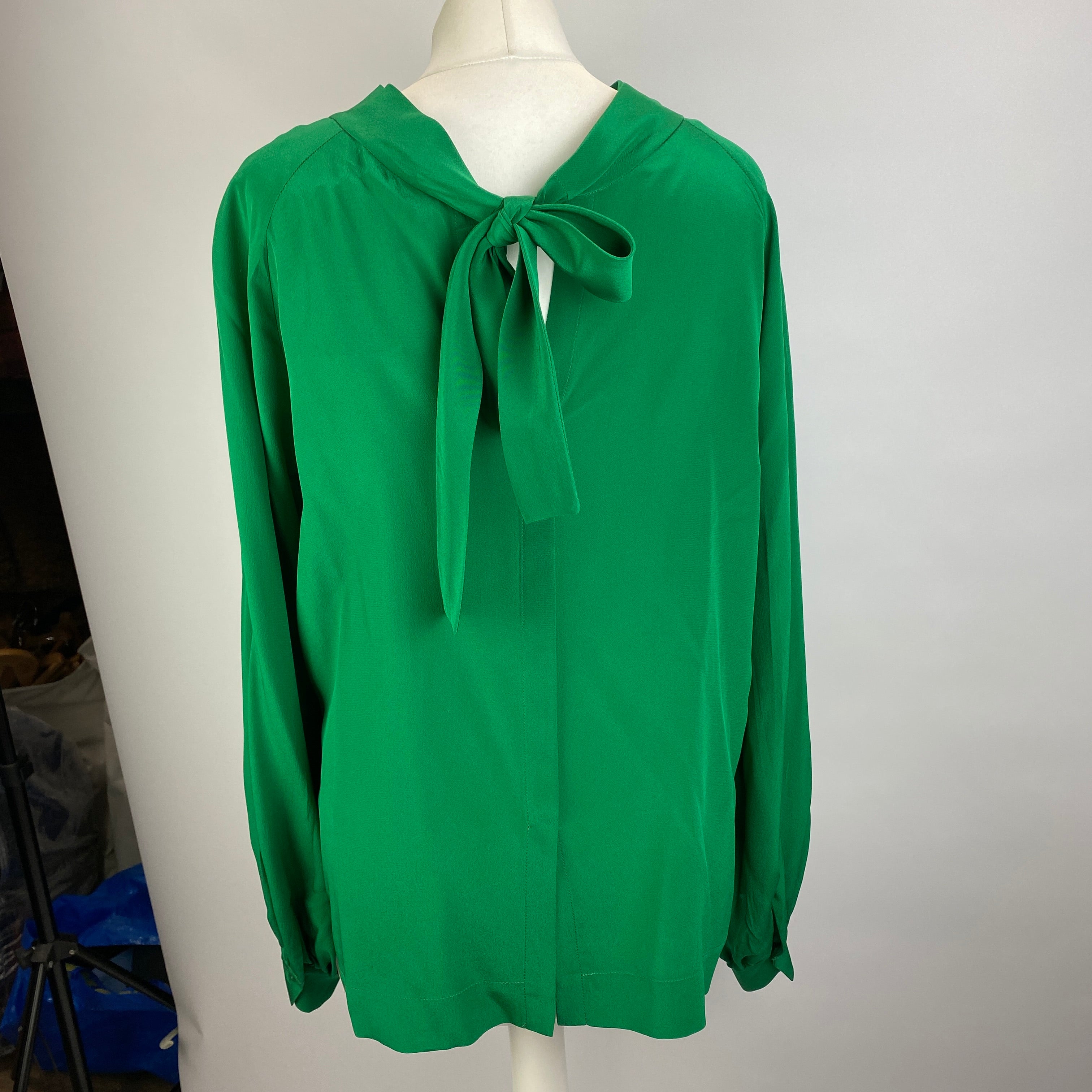 Dorothee Schumacher New £550 Emerald Silk Tie Back Blouse M/L