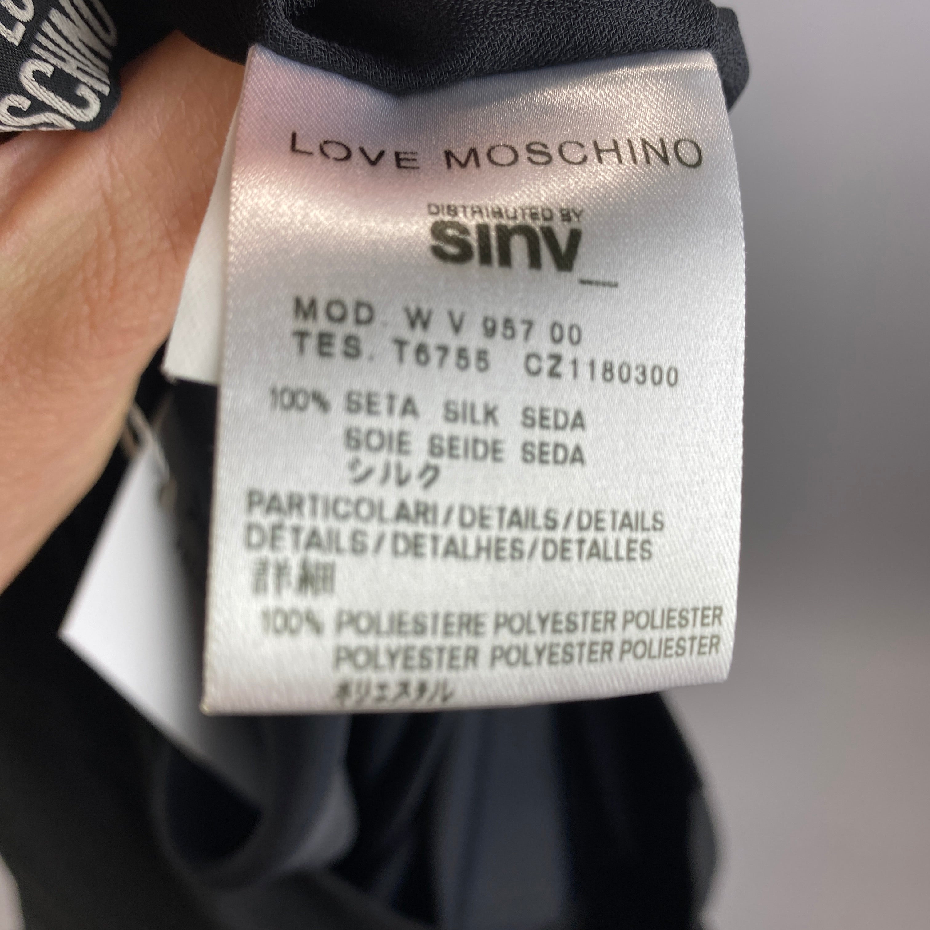 Moschino Black Silk Midi Ruffle Dress M