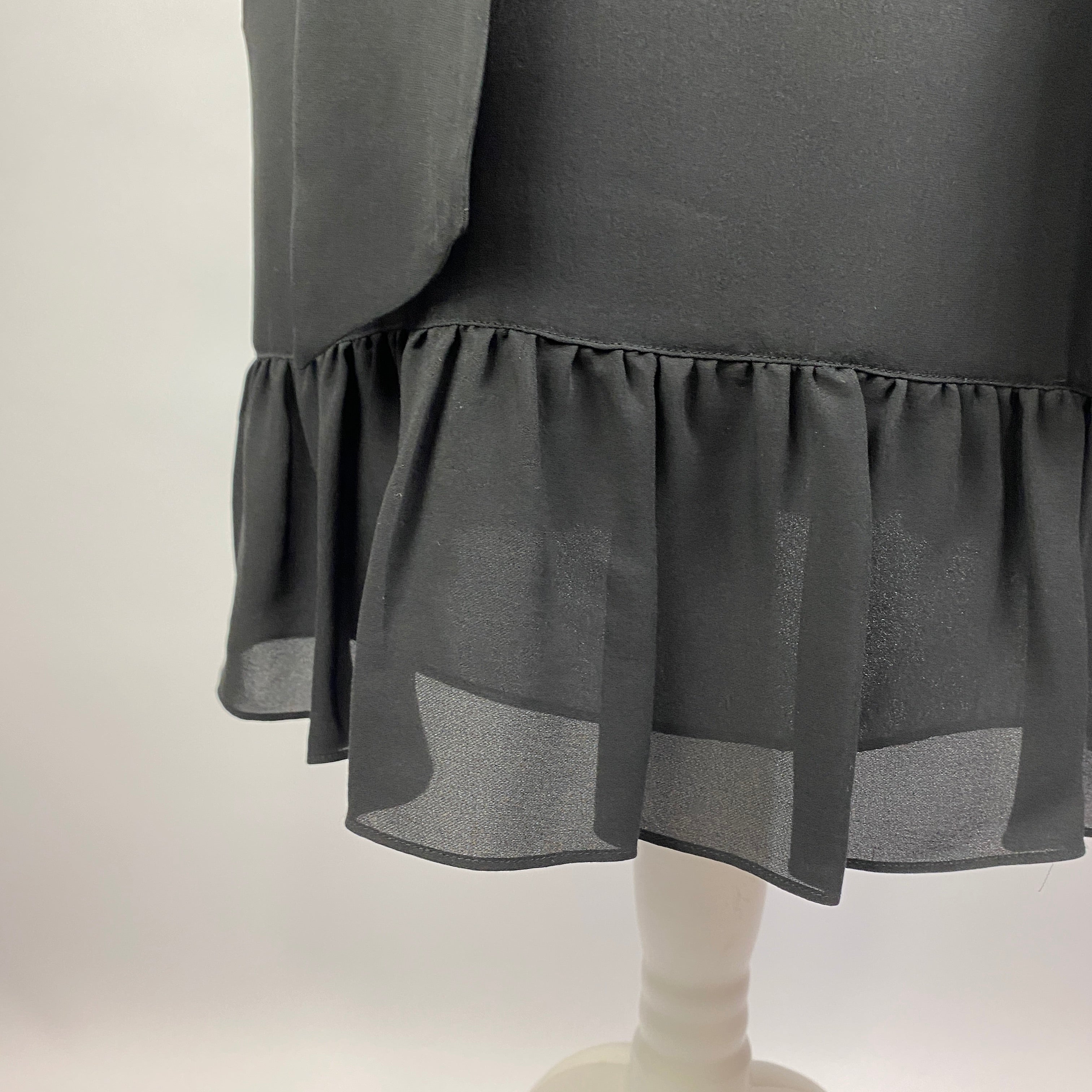 Moschino Black Silk Midi Ruffle Dress M