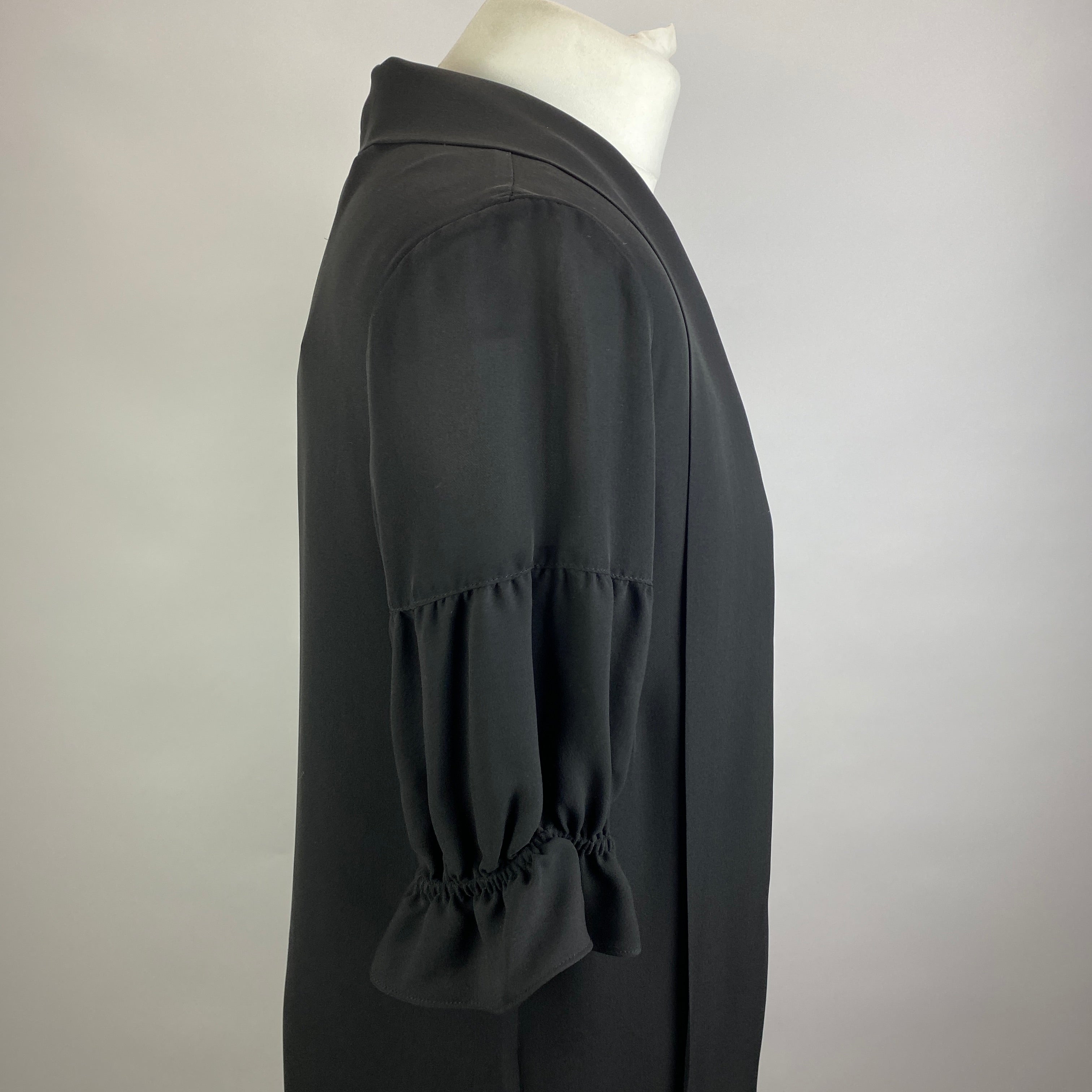 Moschino Black Silk Midi Ruffle Dress M