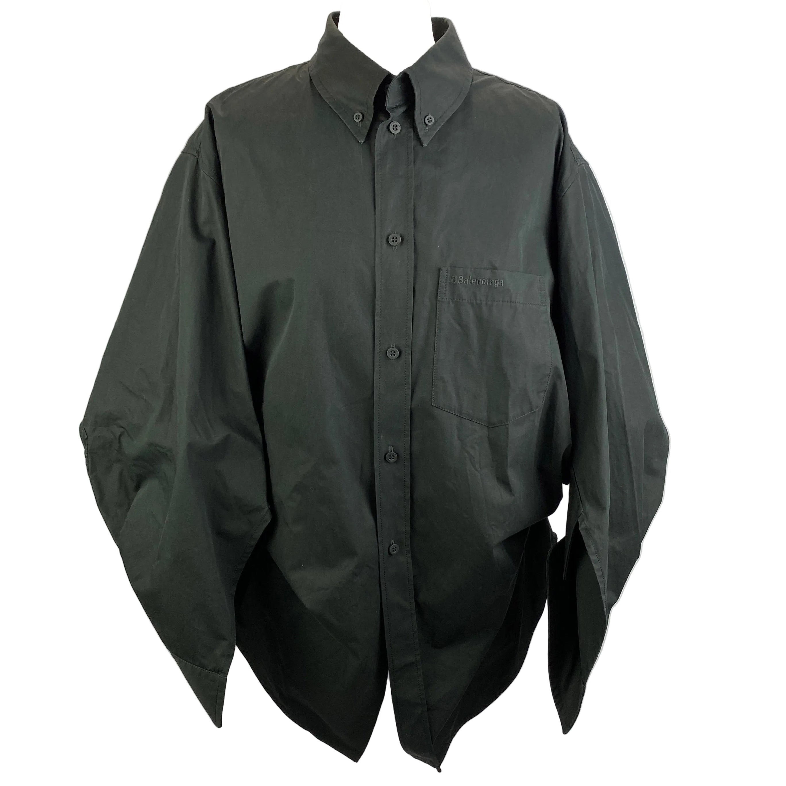 Balenciaga New £795 Black Heavy Poplin Wing Shirt S/M/L/XL