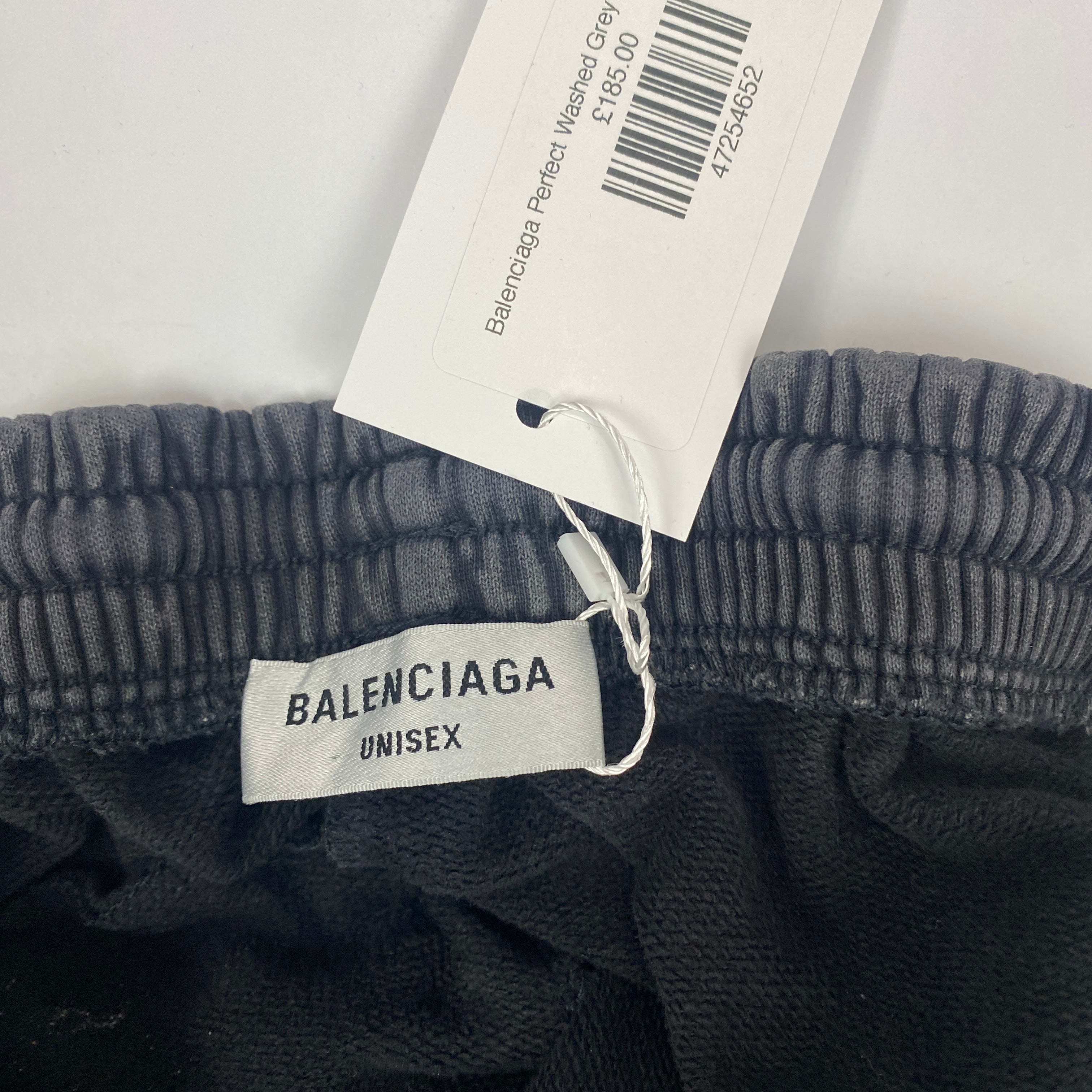 Balenciaga Perfect Washed Grey Unisex Joggers XS