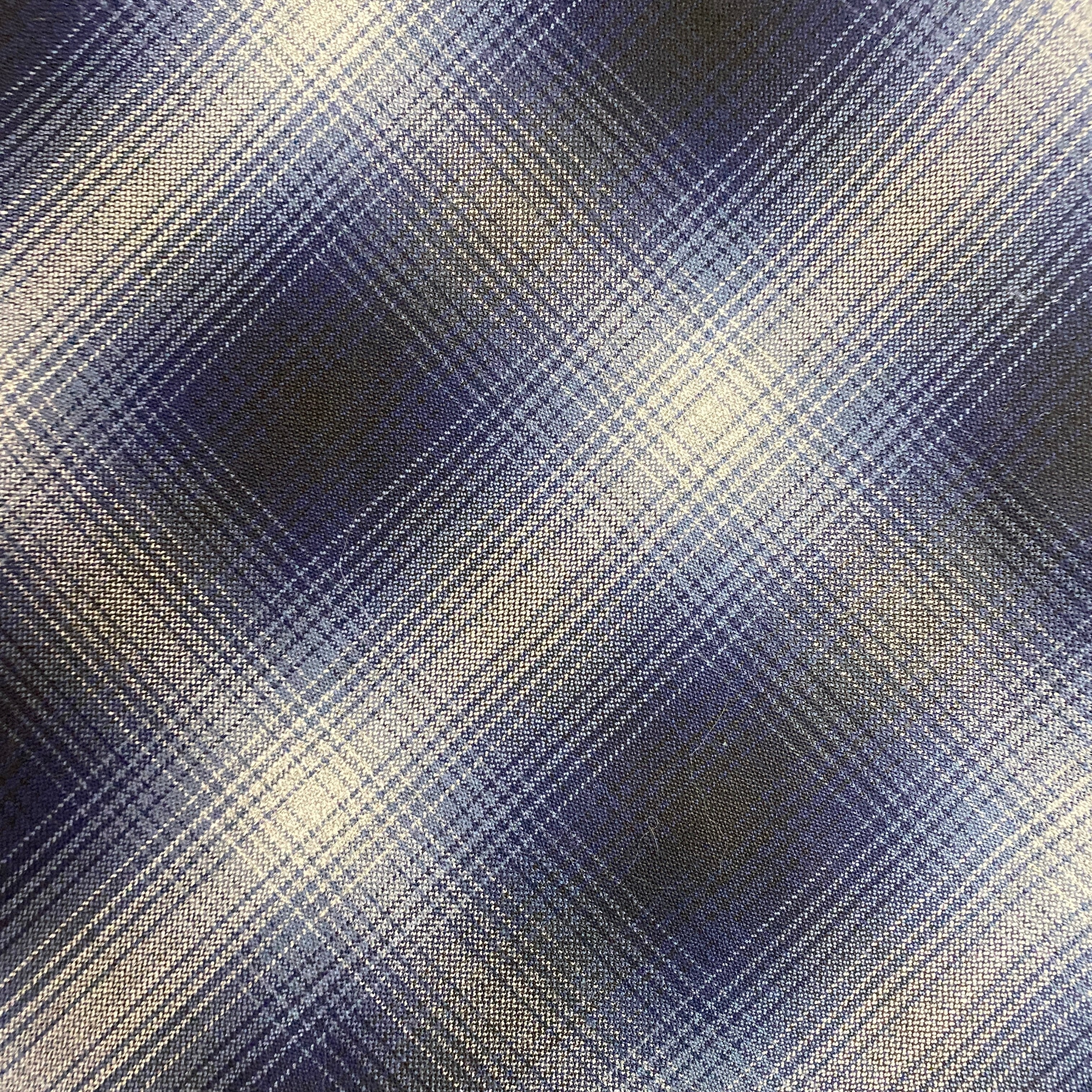 Christian Dior New £2000 Navy & Grey Virgin Wool Plaid Skirt S