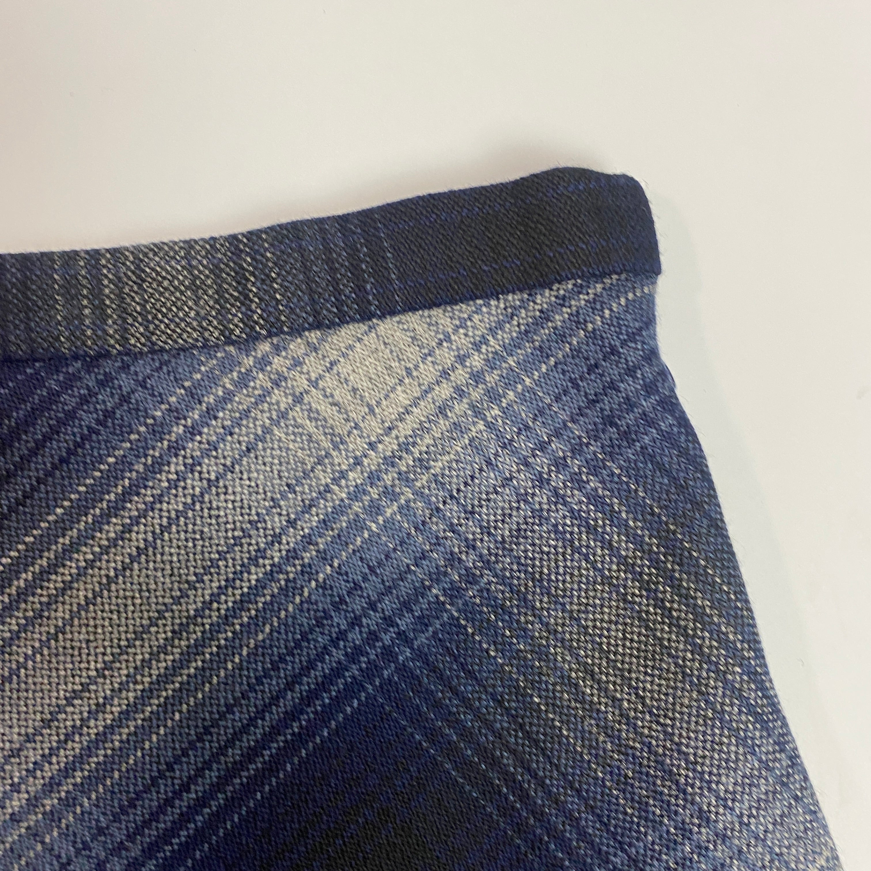 Christian Dior New £2000 Navy & Grey Virgin Wool Plaid Skirt S