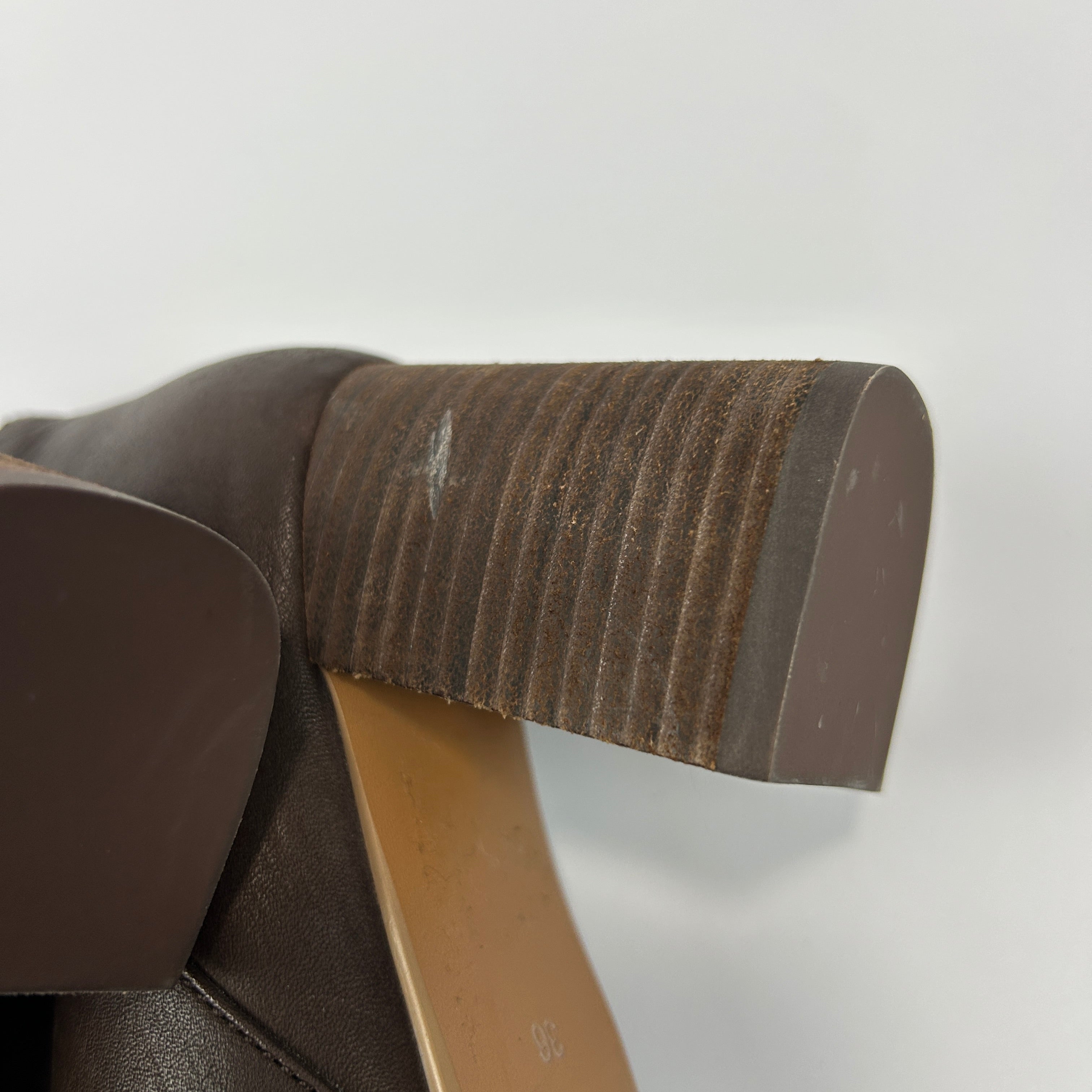 See By Chloe Chocolate Stack Heel Ankle Boots 36