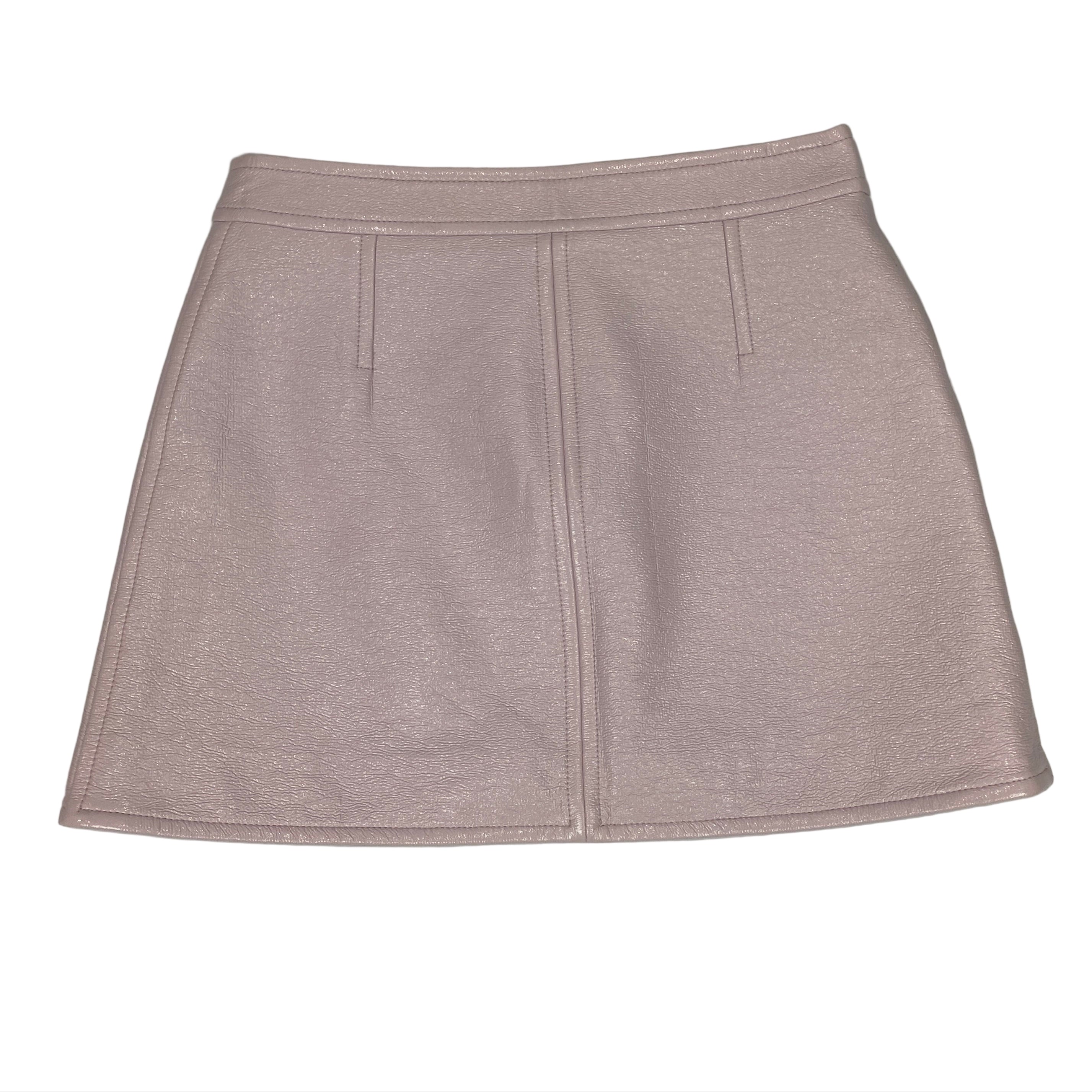 Courreges New £560 Pale Pink Wet Look Mini Skirt XS