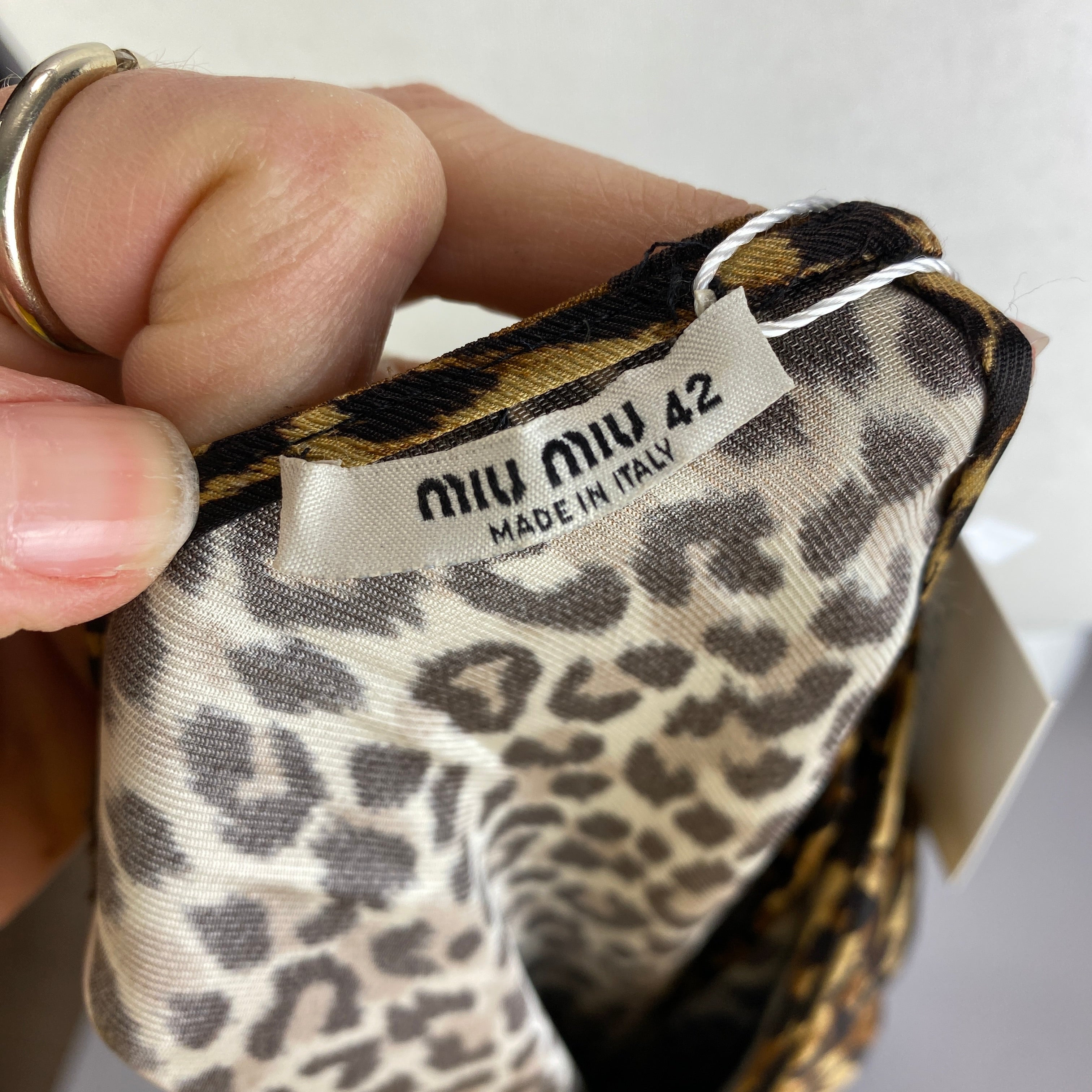 Miu Miu Leopardprint Silky Twill Midi Dress S