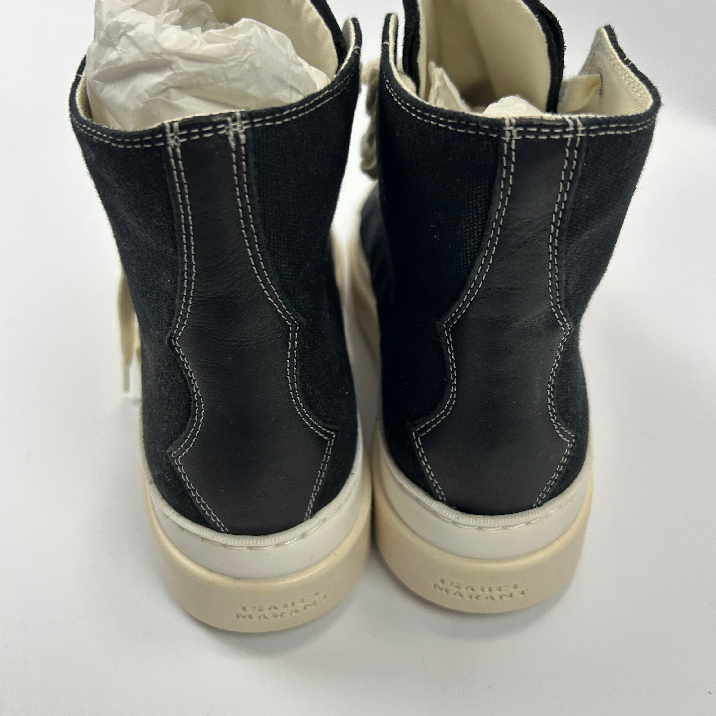 Isabel Marant £295 Black Canvas Tennis Hi-Top Trainers 41
