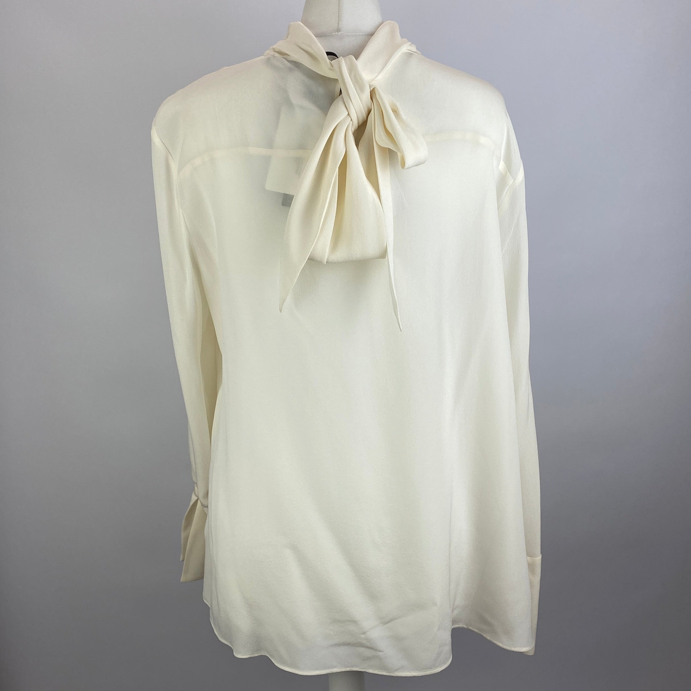 Luisa Cerano New £250 Cream Slk Tie Back Blouse XL