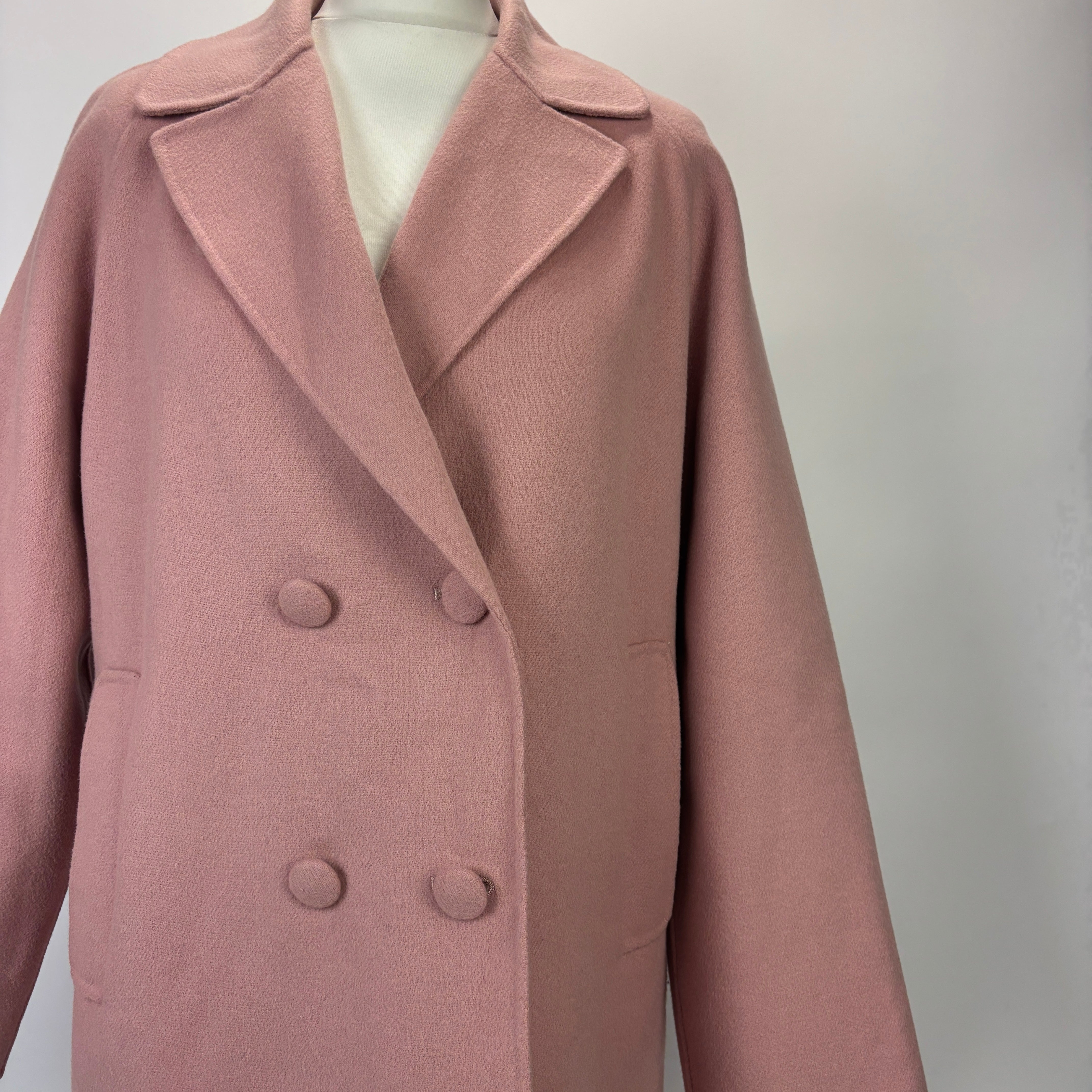 Weekend Max Mara £600 Rose Pink Wool Mix Coat M