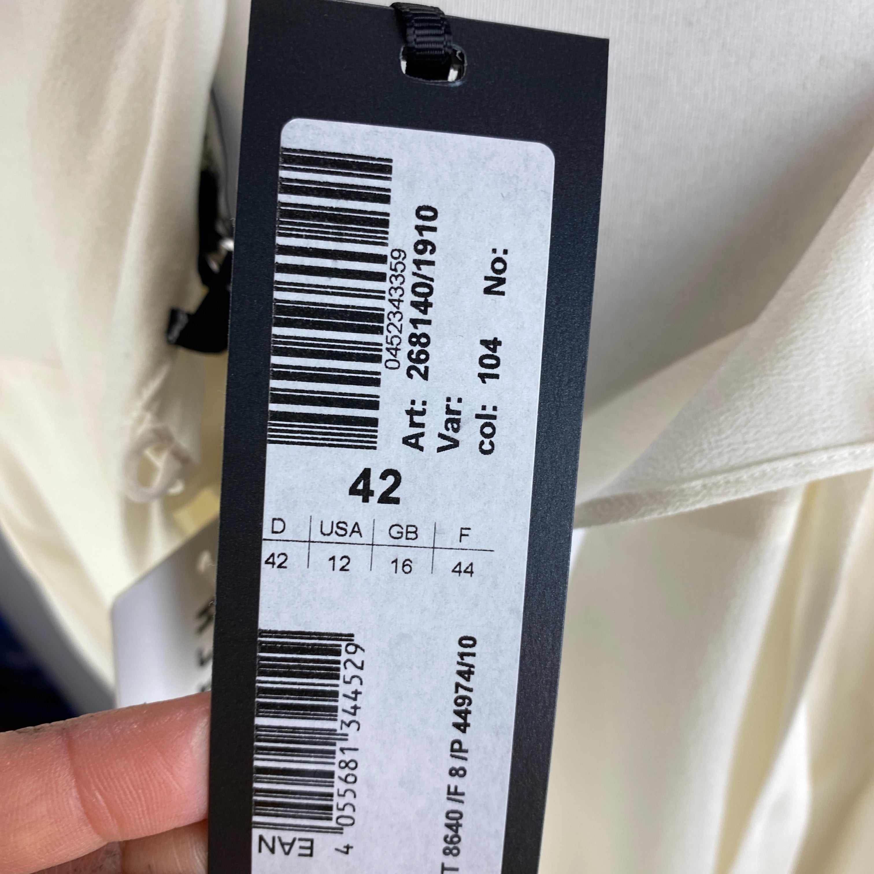 Luisa Cerano New £250 Cream Slk Tie Back Blouse XL