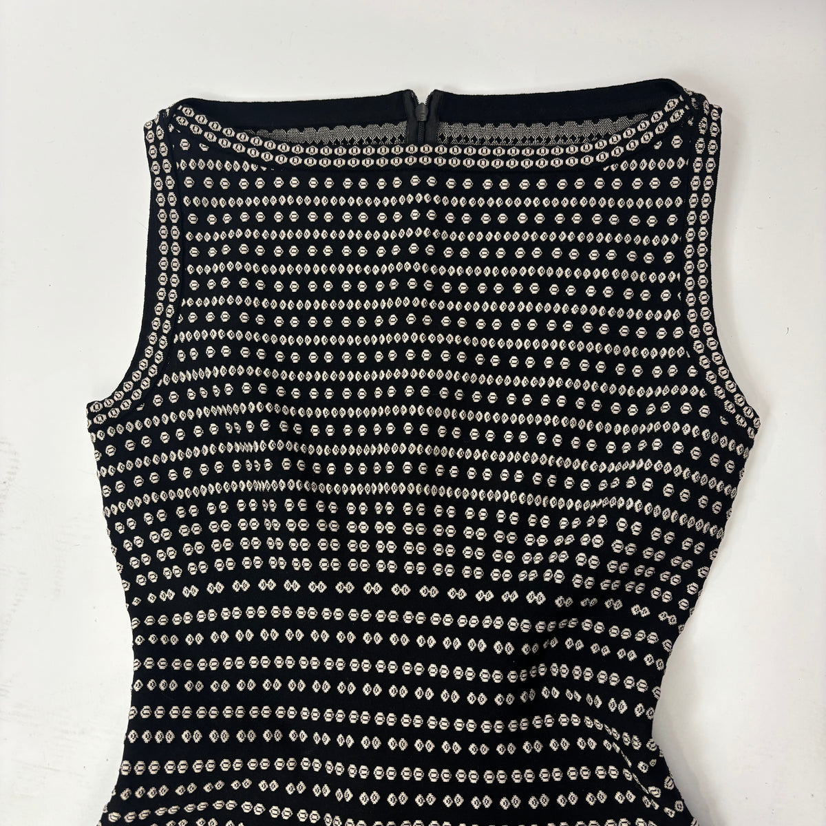 Alaia £1800 Black & White Knit Skater Dress M