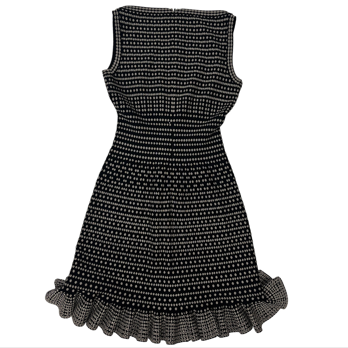 Alaia £1800 Black & White Knit Skater Dress M