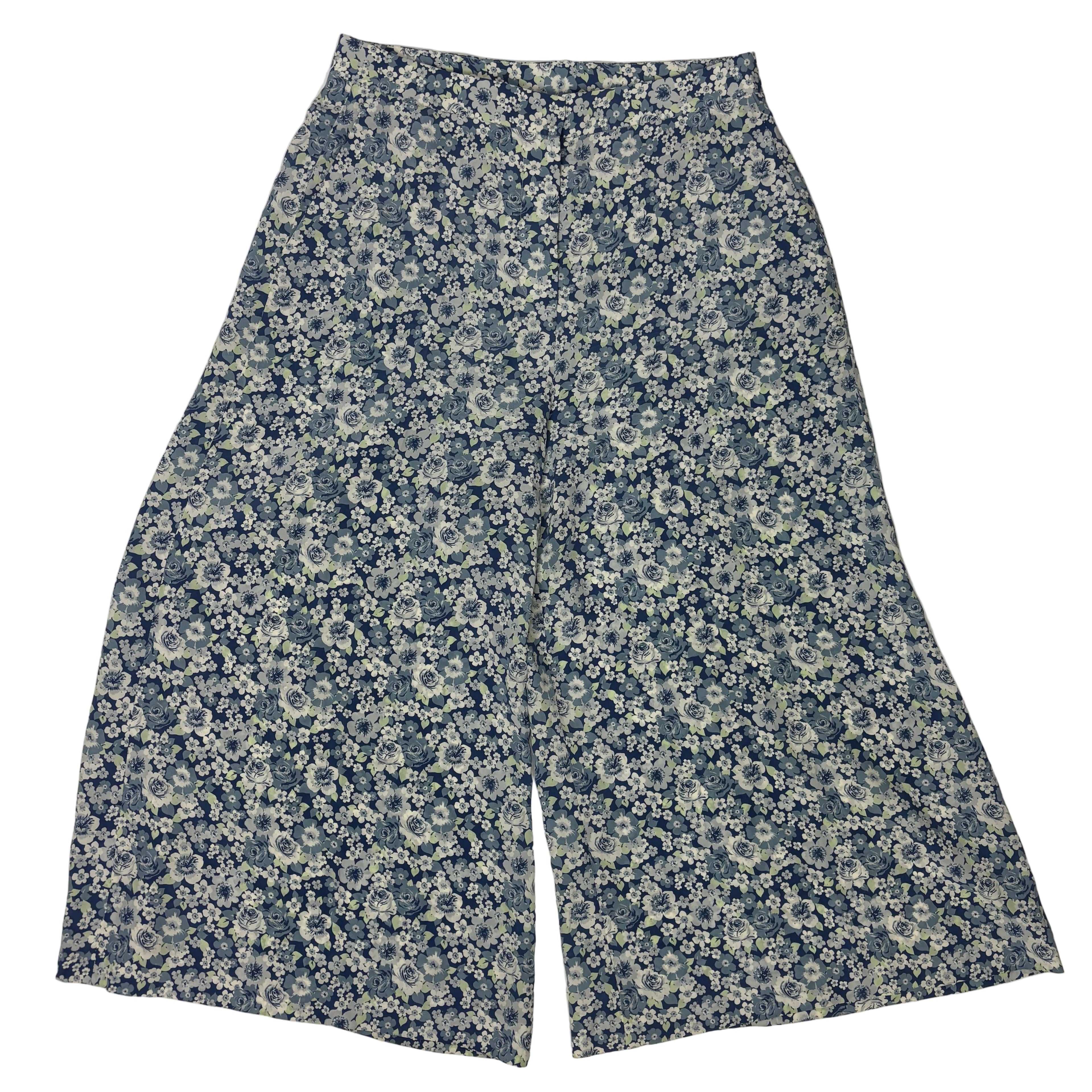 Stella McCartney Blue Floral Silk Crepe Culottes M
