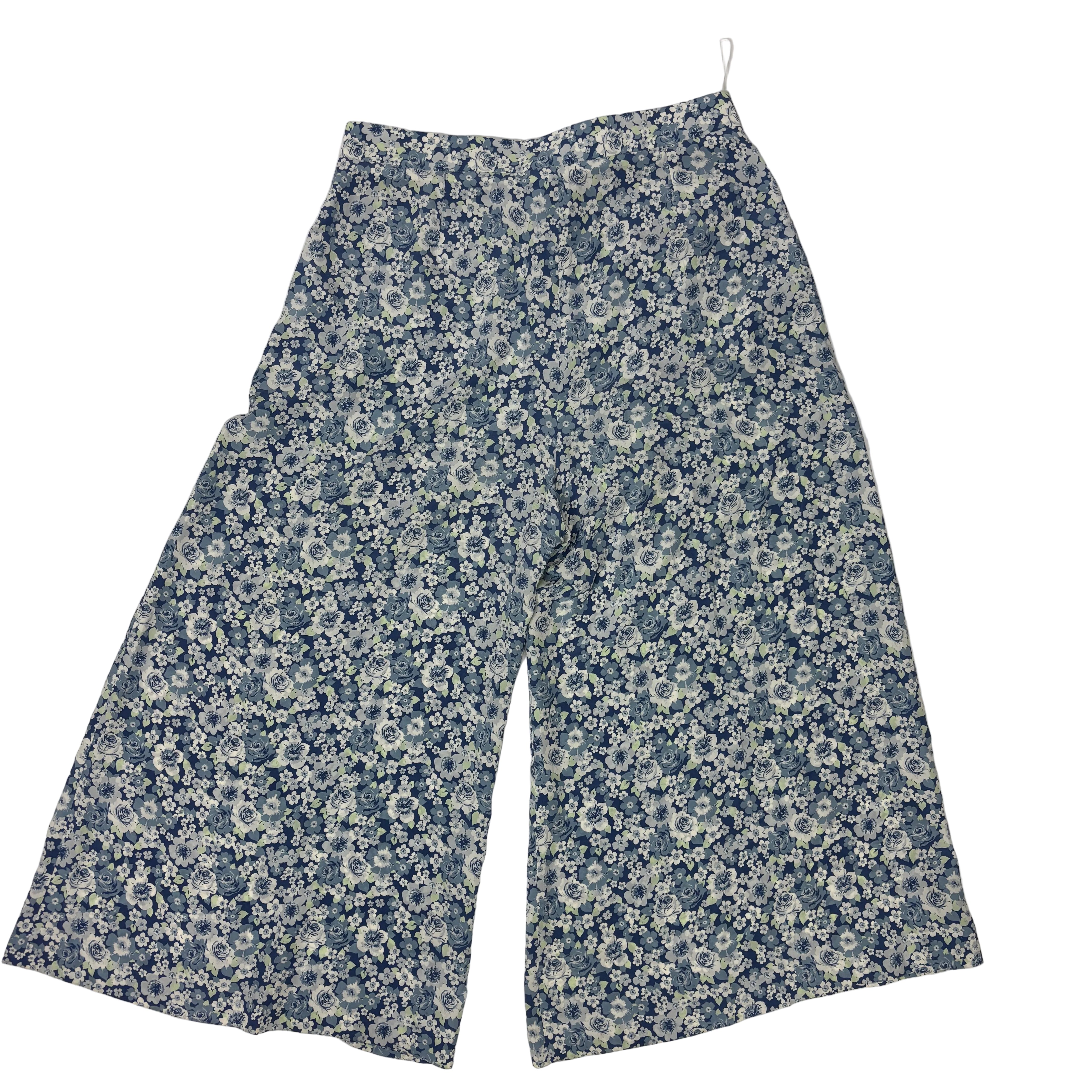 Stella McCartney Blue Floral Silk Crepe Culottes M