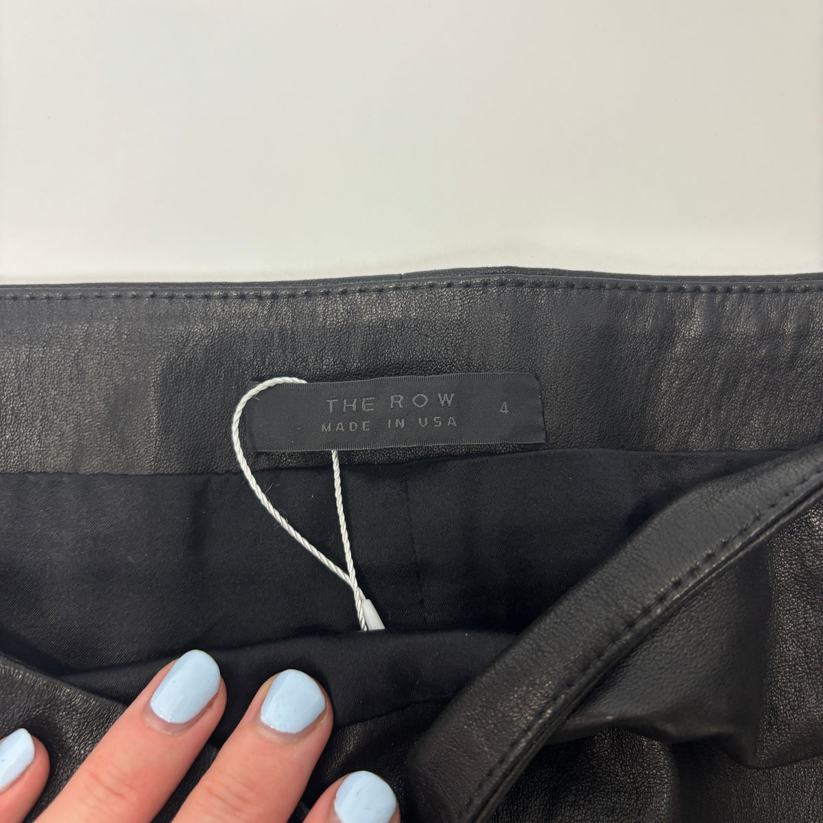 The Row Black Leather Mini Skirt XS