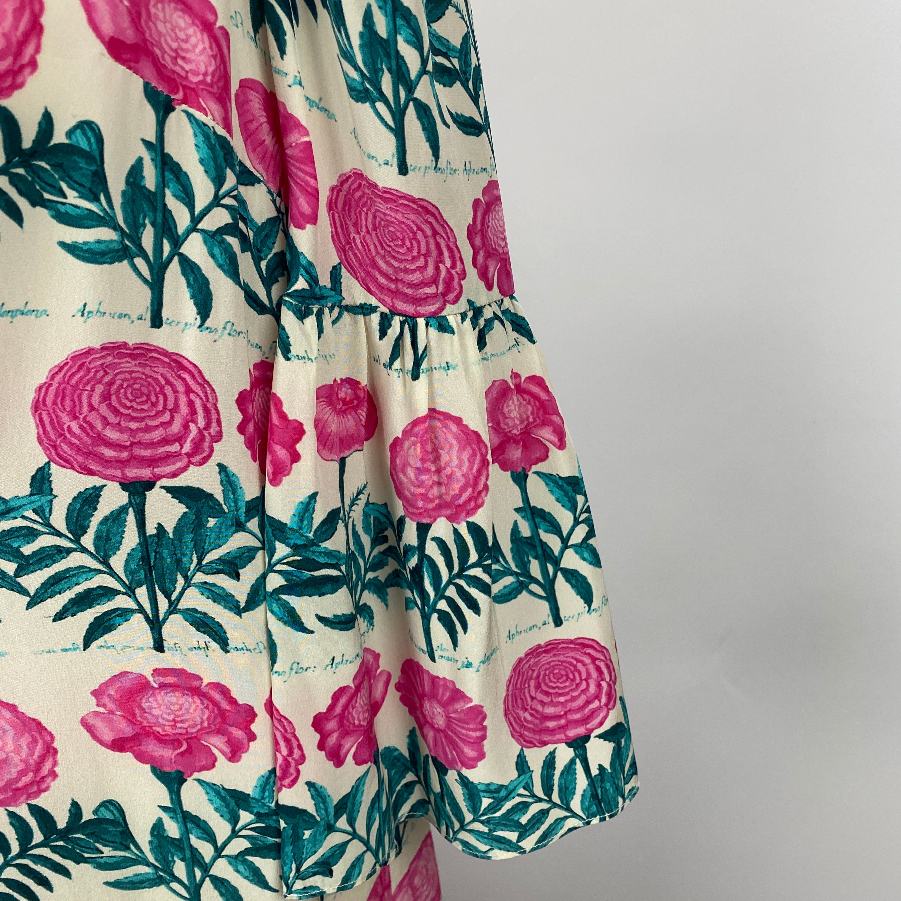 Adriana Degreas £620 Pink & Teal Floral Silk Maxi Dress XS/S