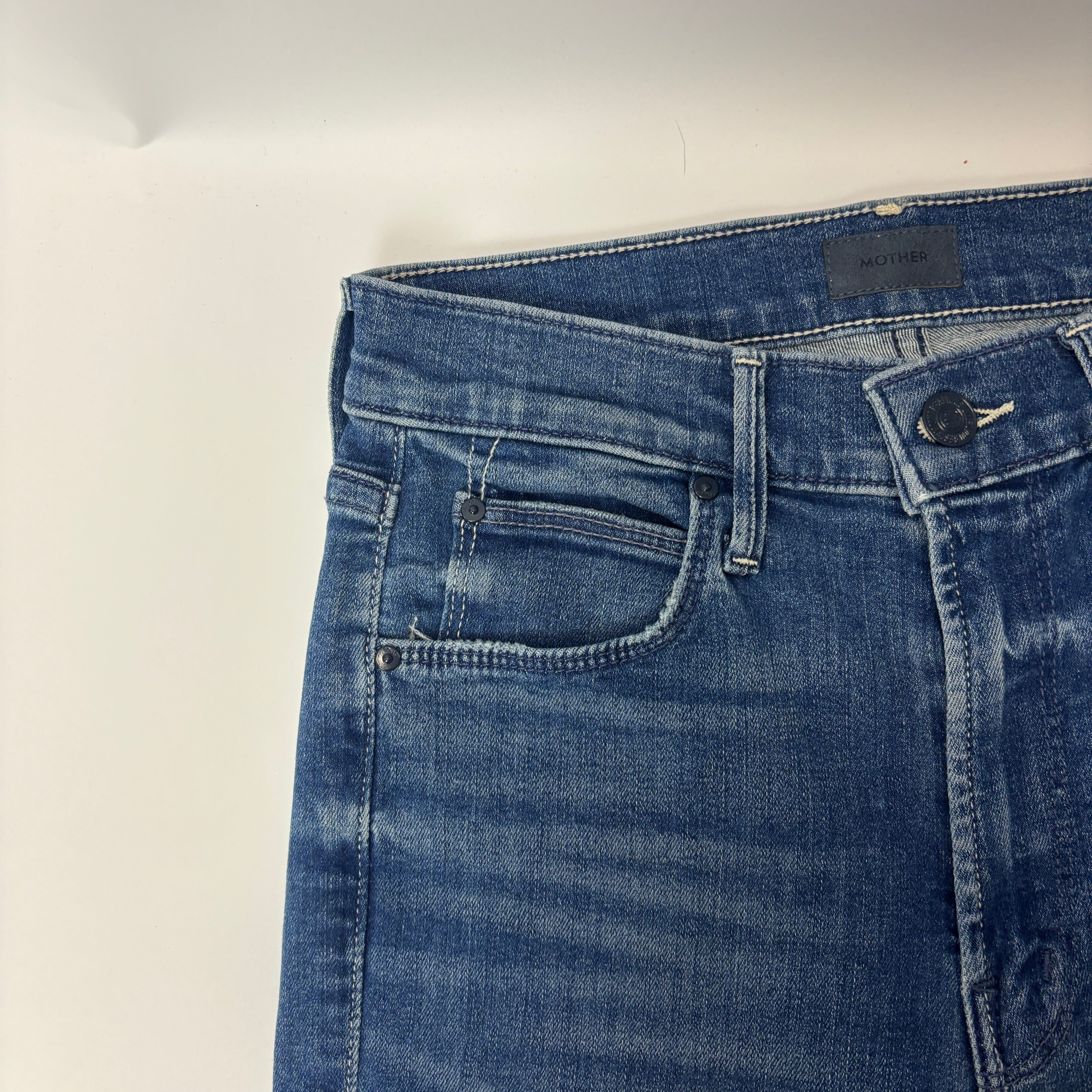 Mother New £280 Mid Rise The Dazzler Ankle Jeans 26