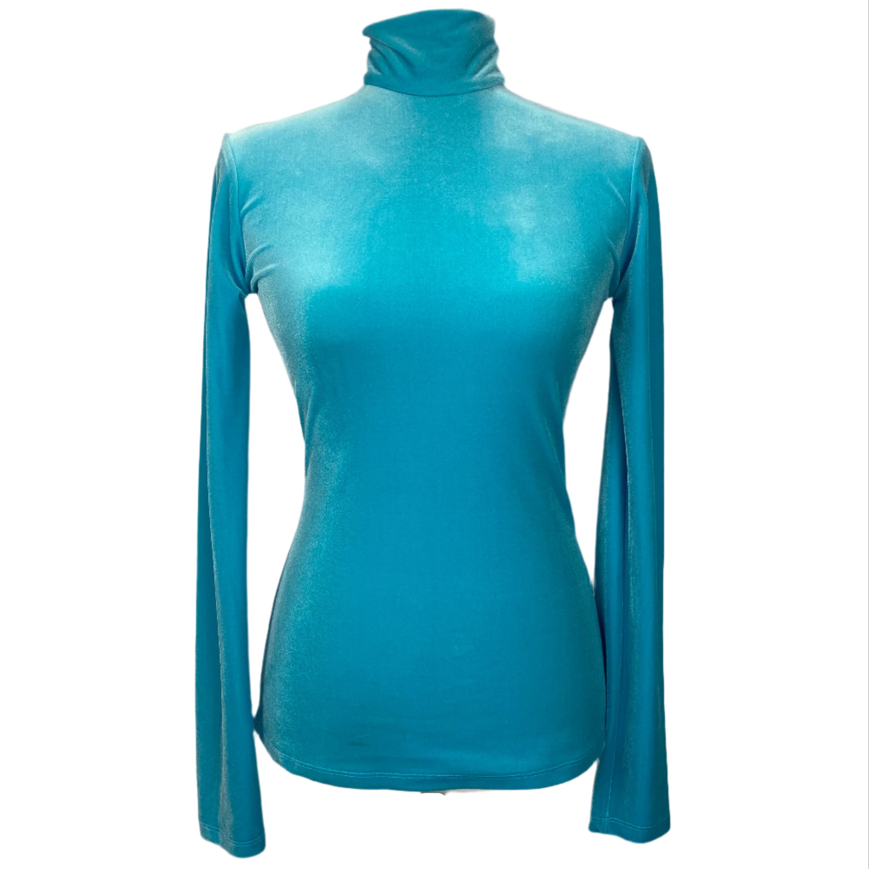Victoria Beckham Brand New £290 Aqua Velvet Turtleneck Top XS