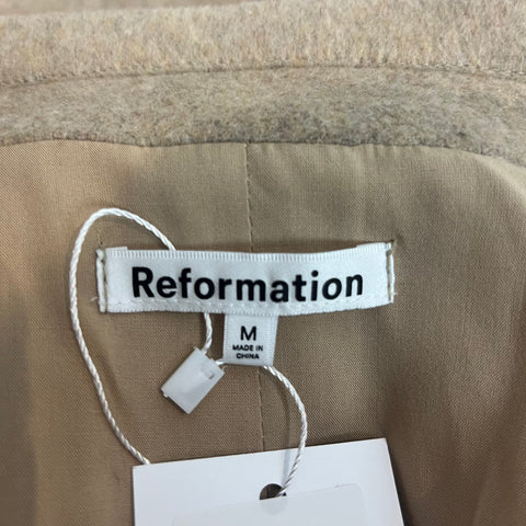 Reformation Beige Wool Mix OverCoat S/M
