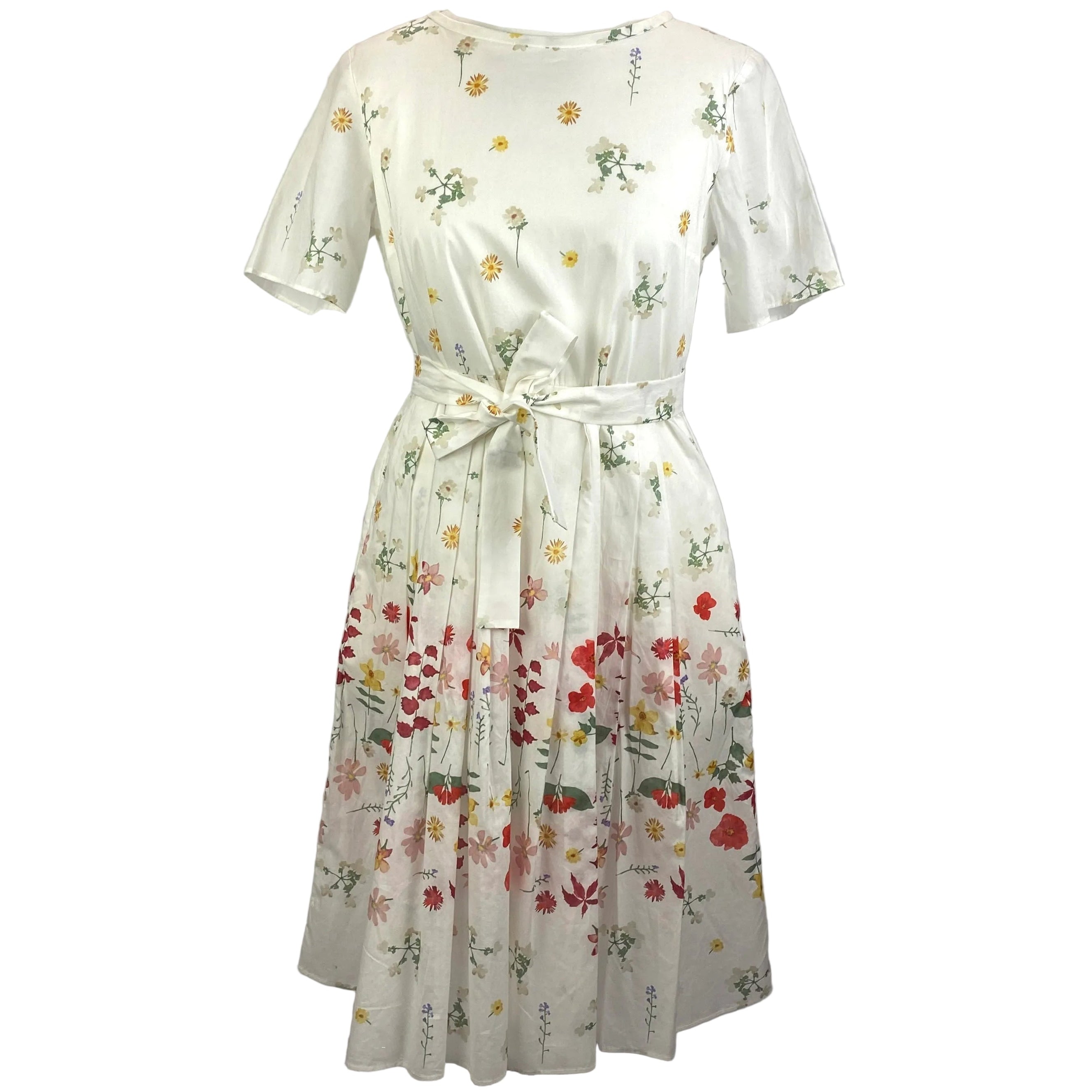 Weekend Max Mara Cream Garden Party Midi Dress XS