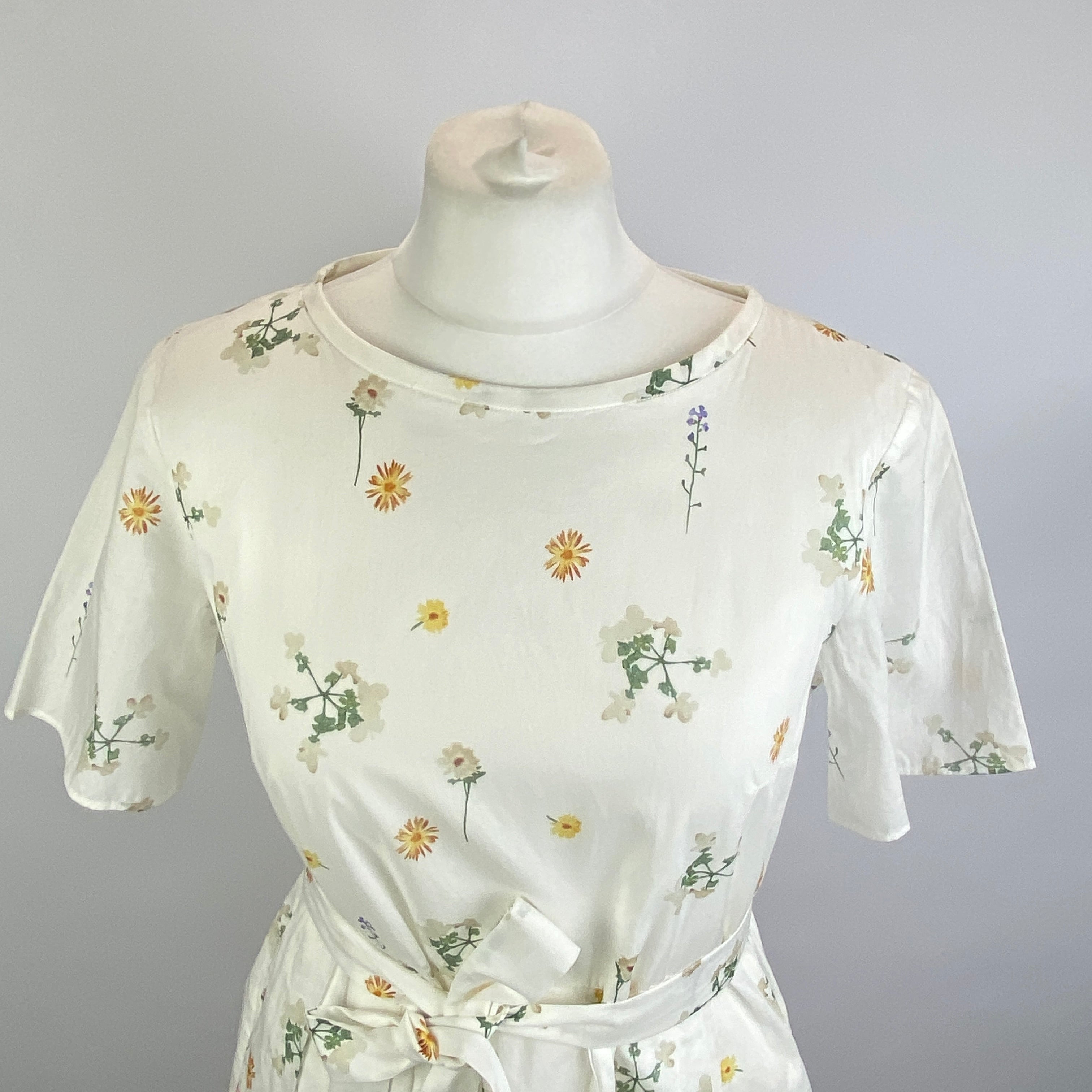 Weekend Max Mara Cream Garden Party Midi Dress XS