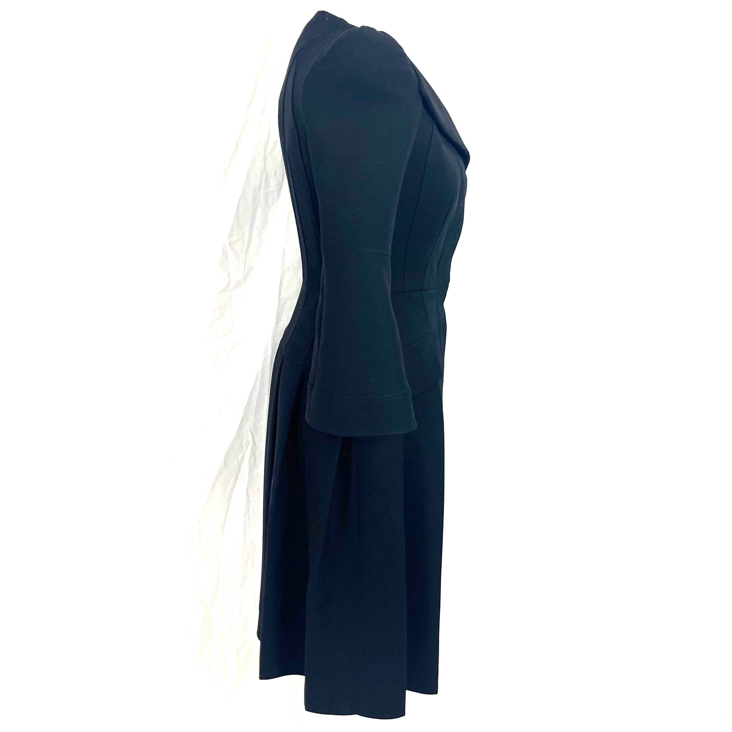 Alexander McQueen Black Wool & Silk Frock Coat XXS