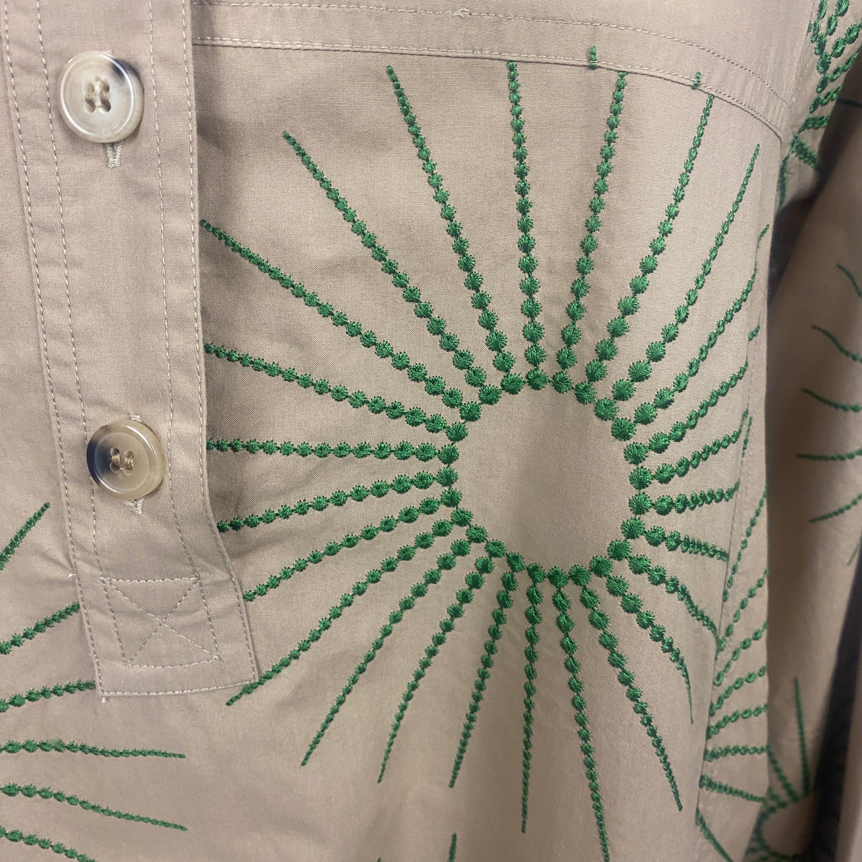 Dries Van Noten New Camel Cotton Embroidered Tunic Dress L/XL