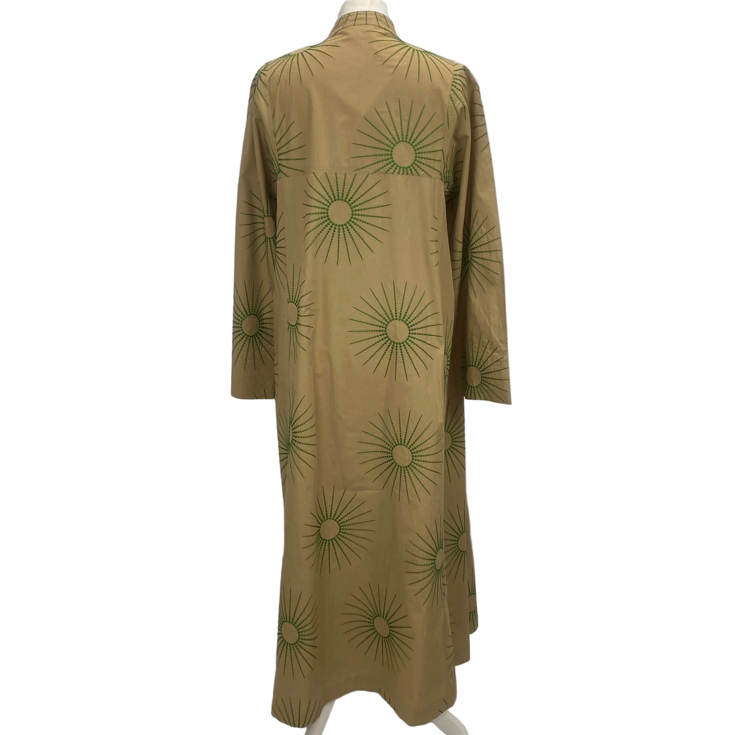 Dries Van Noten New Camel Cotton Embroidered Tunic Dress L/XL