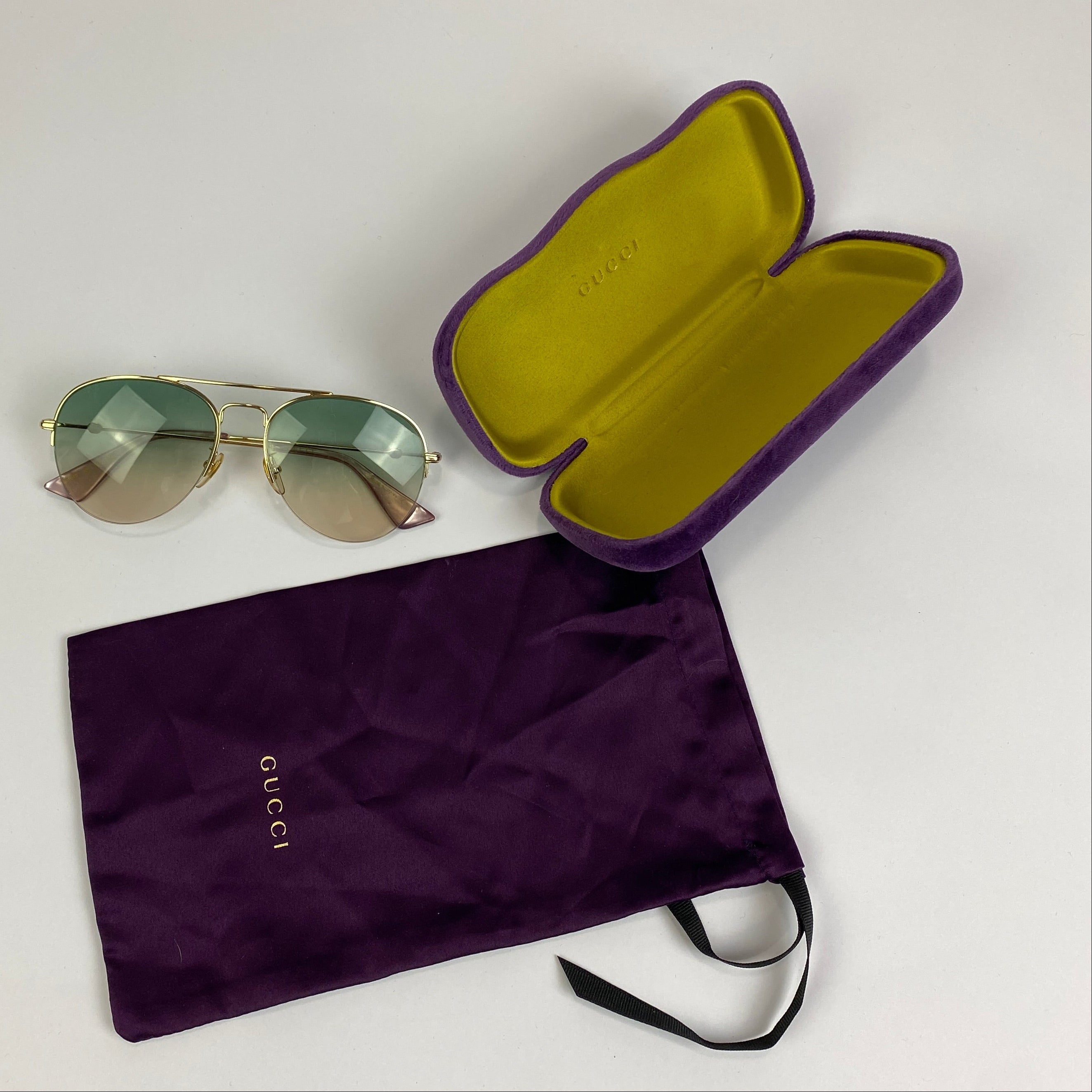 Gucci Gold Aviator GG0107S Sunglasses