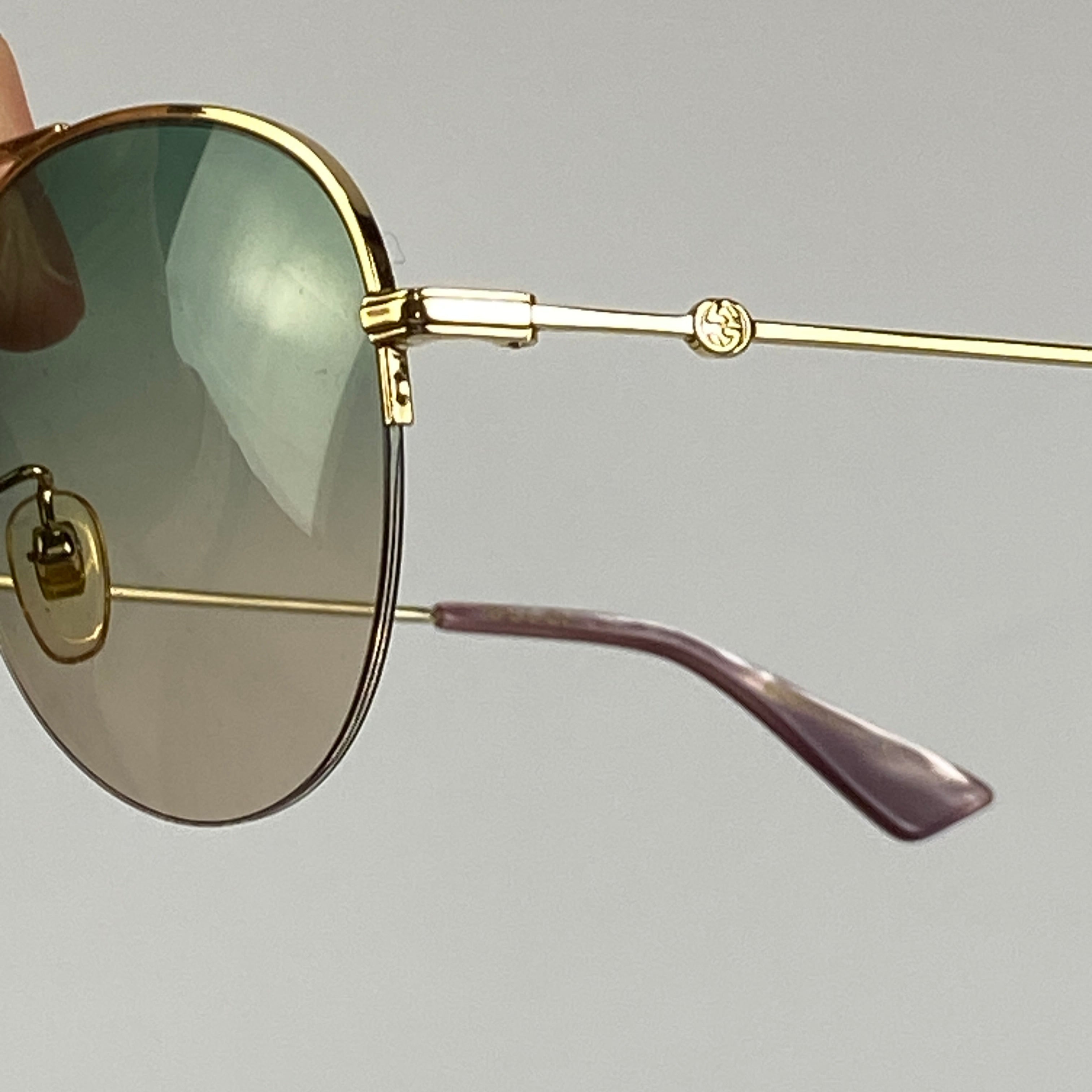 Gucci Gold Aviator GG0107S Sunglasses