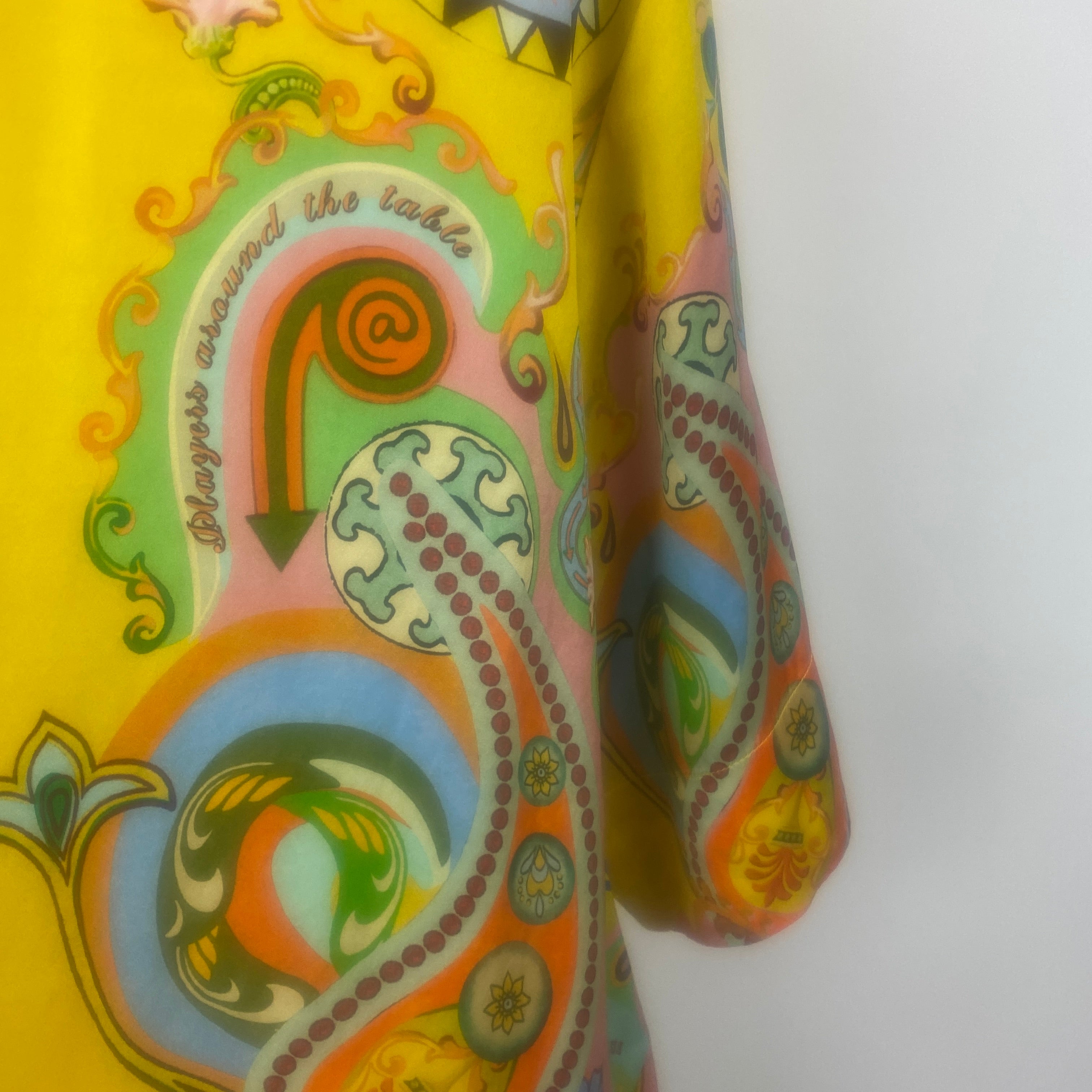 Alemais £525 Golden Yellow Pinball Print Silk Shirt XS/S