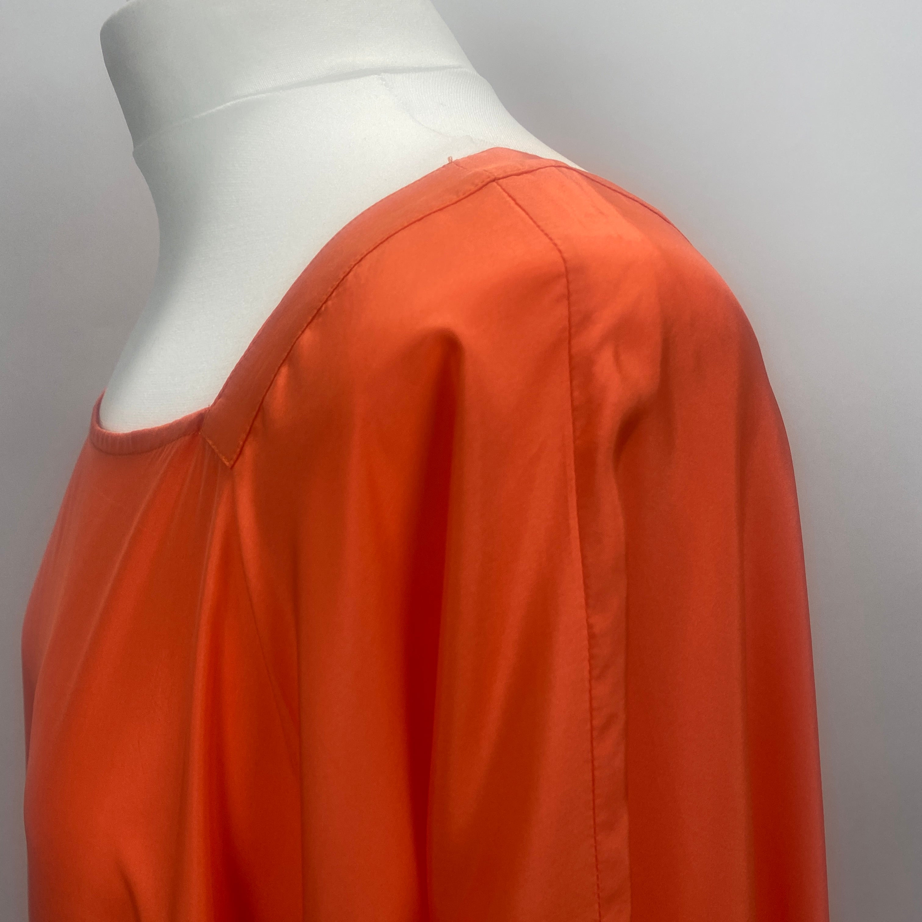 Anaak £670 Neon Orange Silk Habotai Maxi Dress O/S