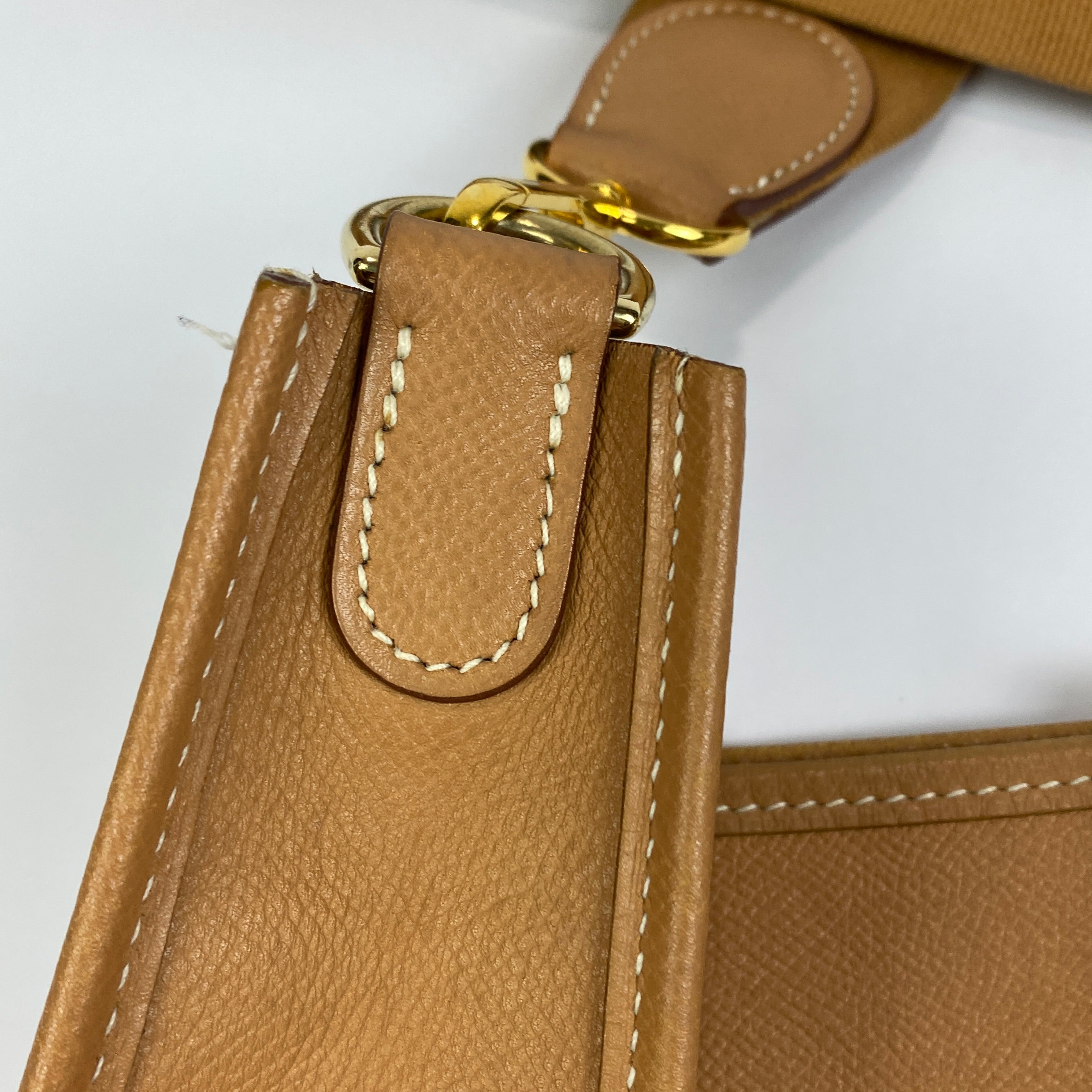 Hermes Evelyne 29 Gold Courchevel Leather Crossbody Bag