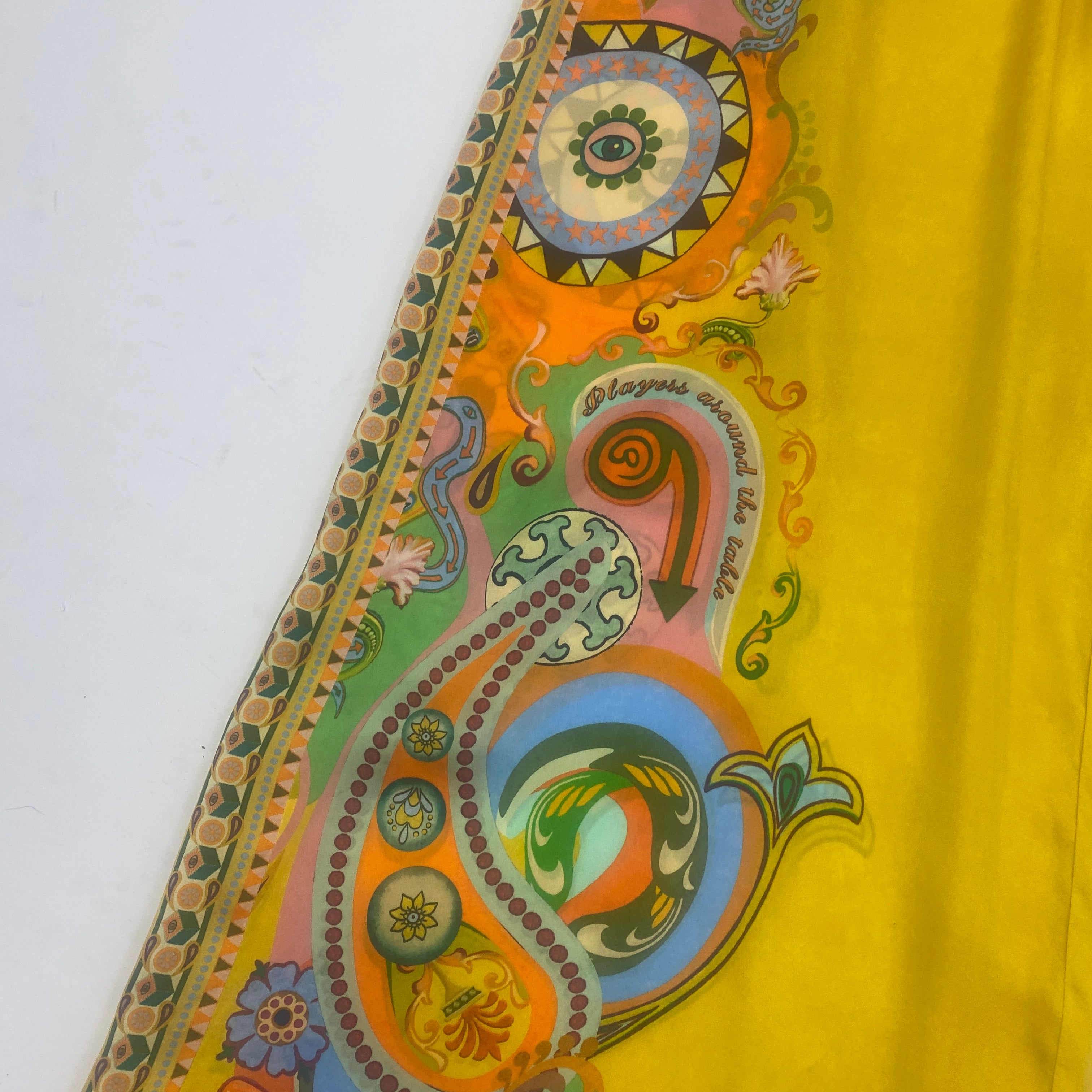 Alemais £875 Golden Yellow Pinball Print Silk Pants XS