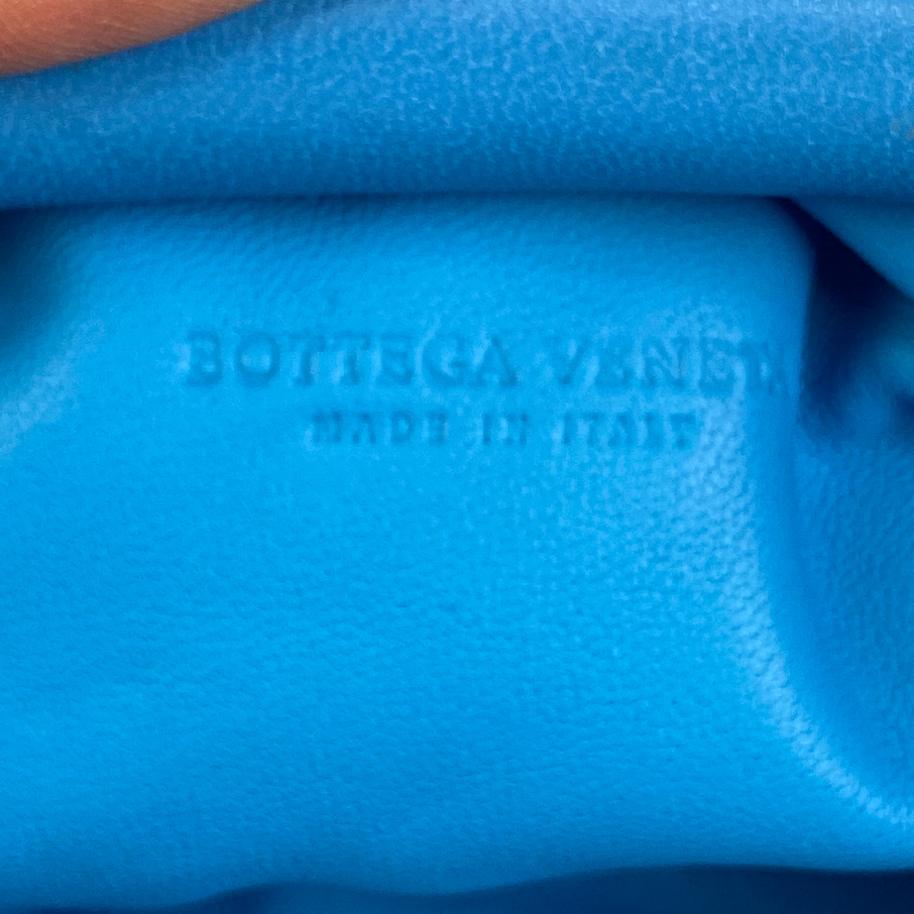 Bottega Veneta The Mini Blue Intrecciato Pouch Bag