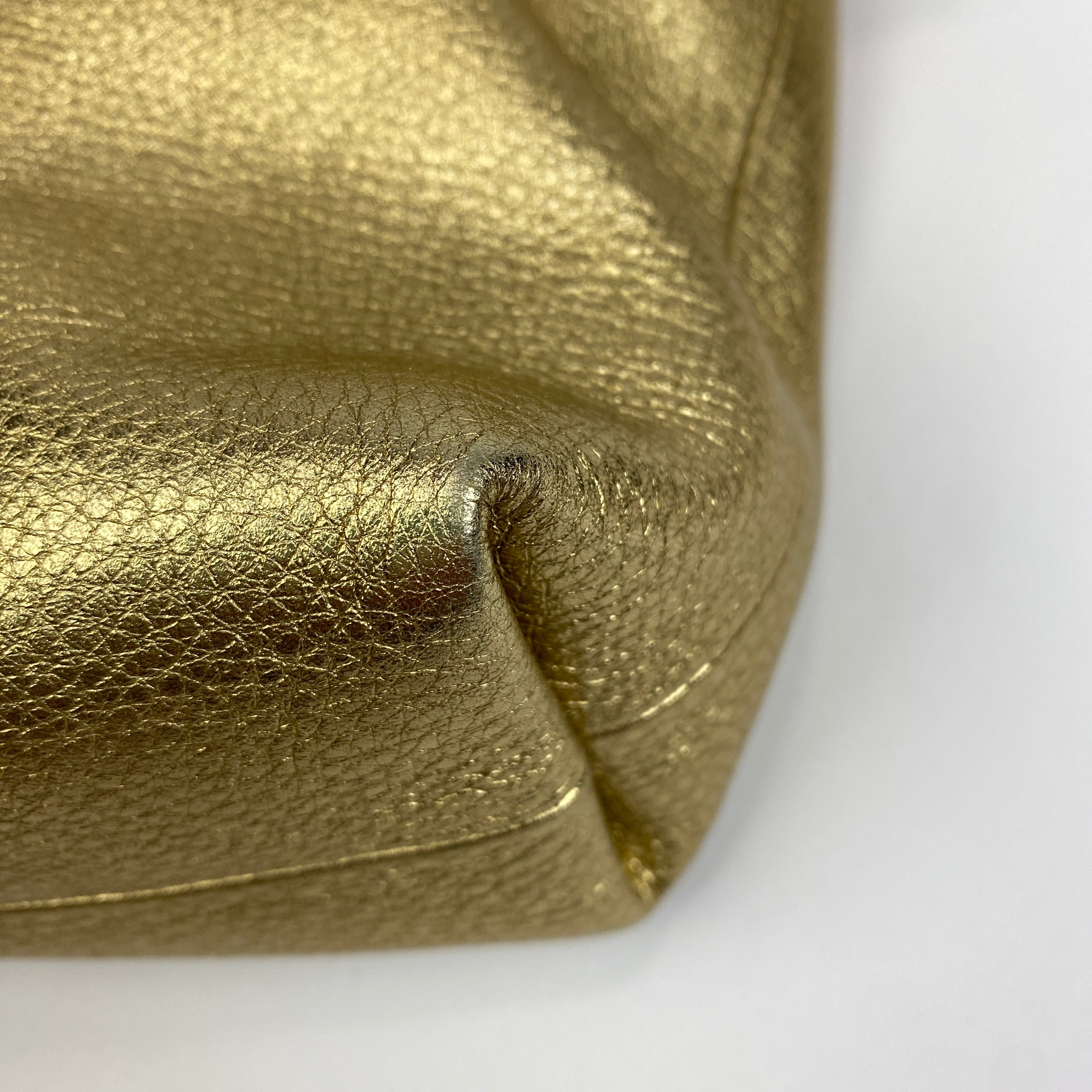 Valentino Vlogo Gold Pouf Bucket Bag