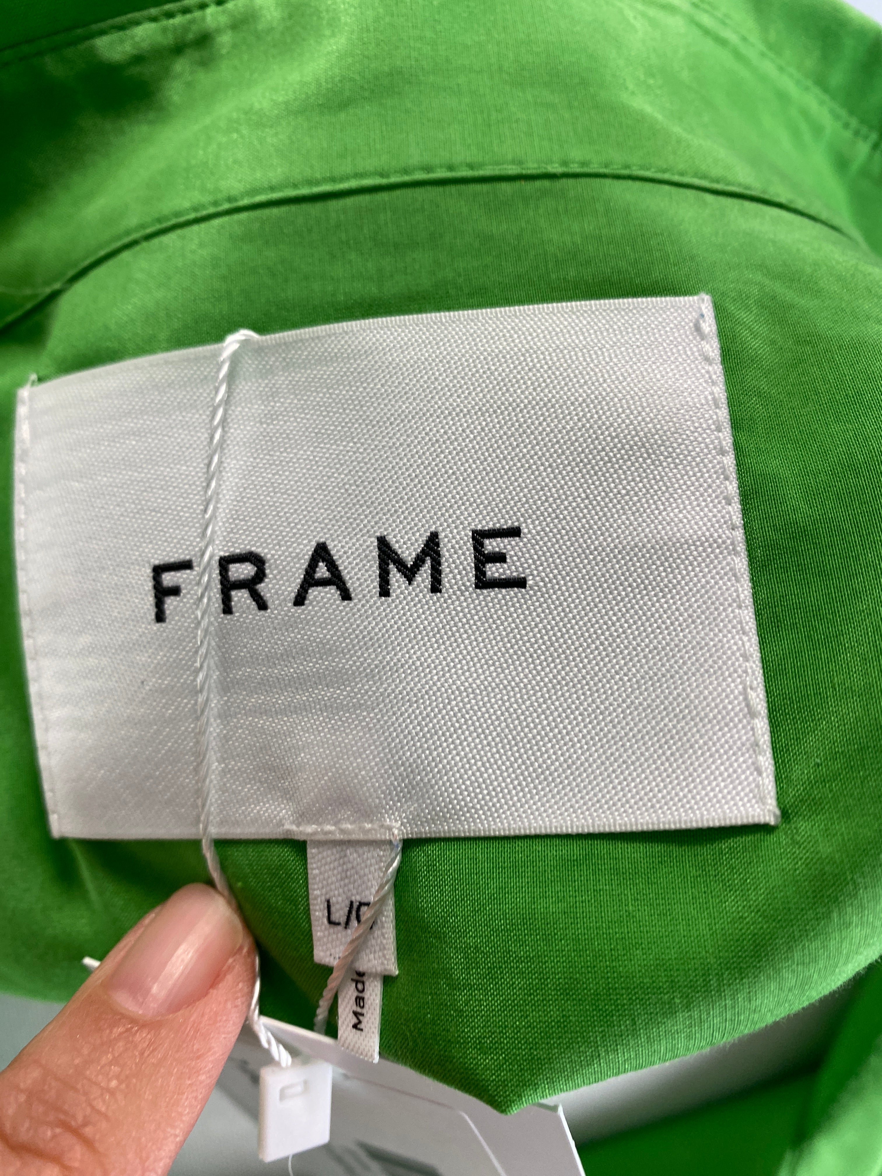Frame £420 Emerald Cotton & Silk Shirt L