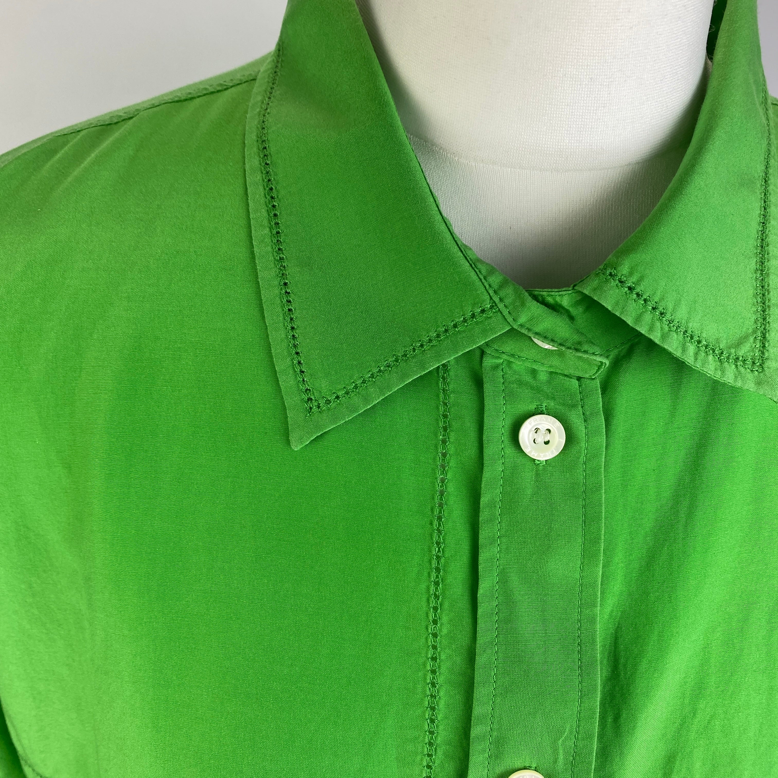 Frame £420 Emerald Cotton & Silk Shirt L