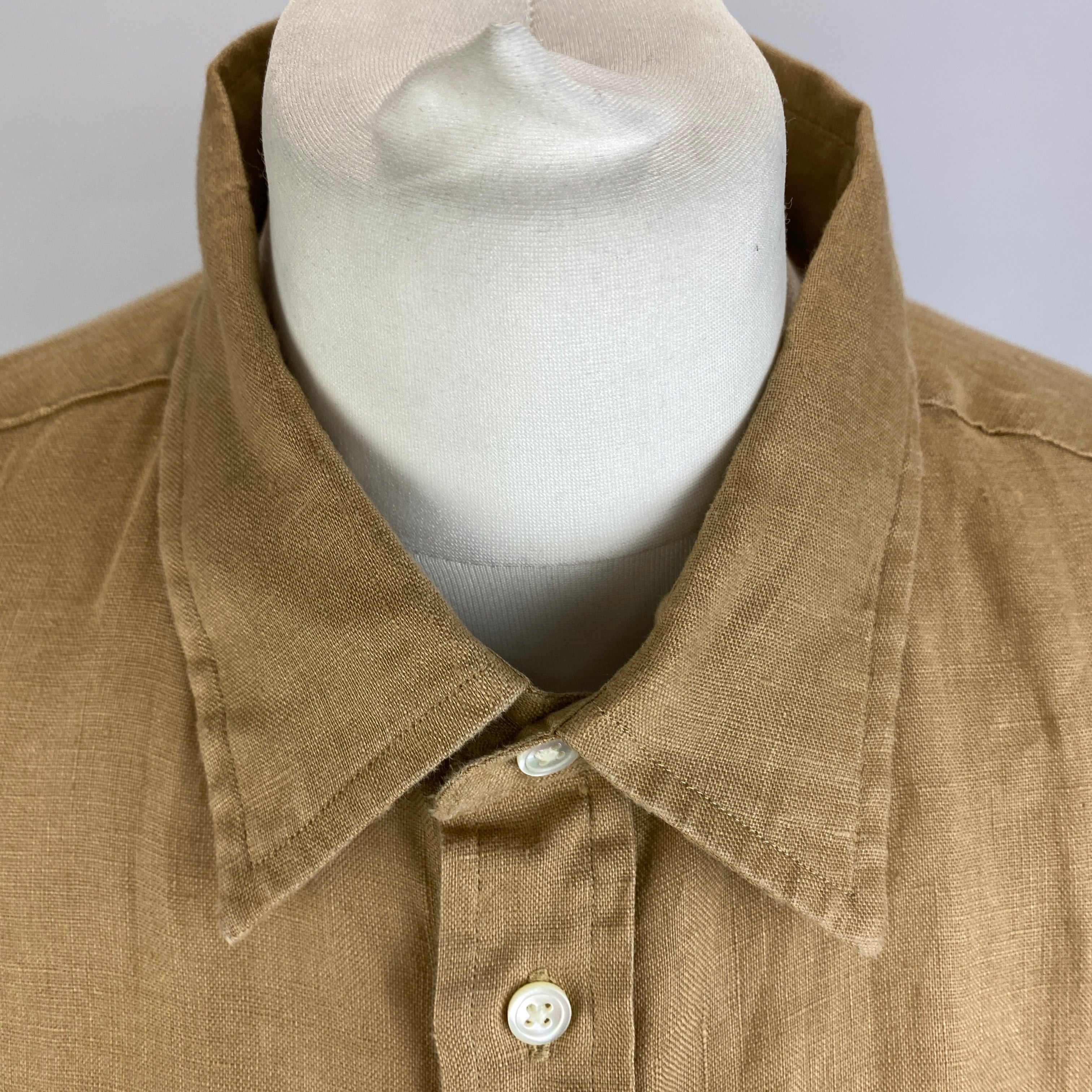 Polo Ralph Lauren New £175 Camel Linen Relaxed Shirt XL