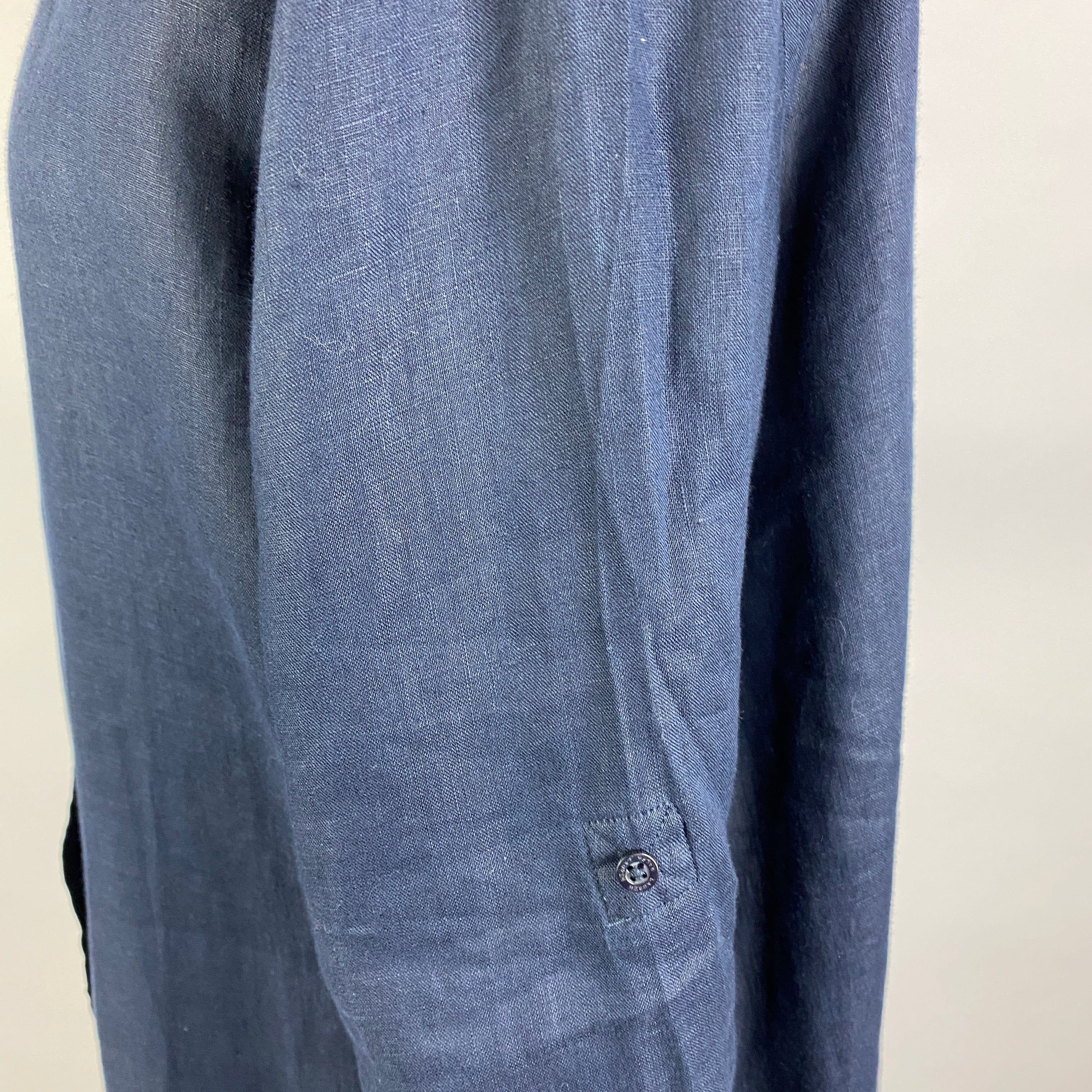 Lauren Ralph Lauren New £155 Navy Linen Relaxed Shirt XL