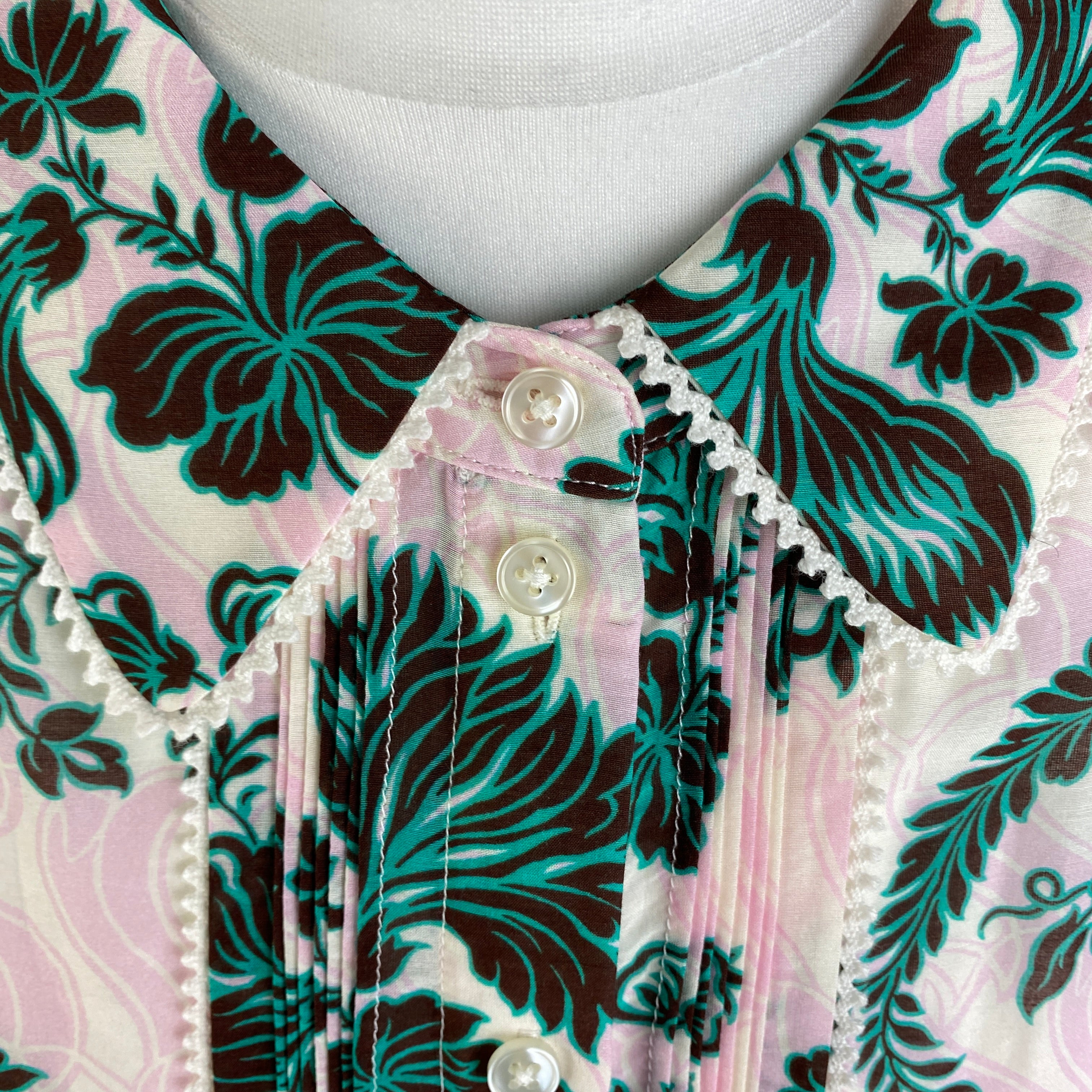 Me&Em Pink Jade Midnight Floral Print Silk & Cotton Blouse XL