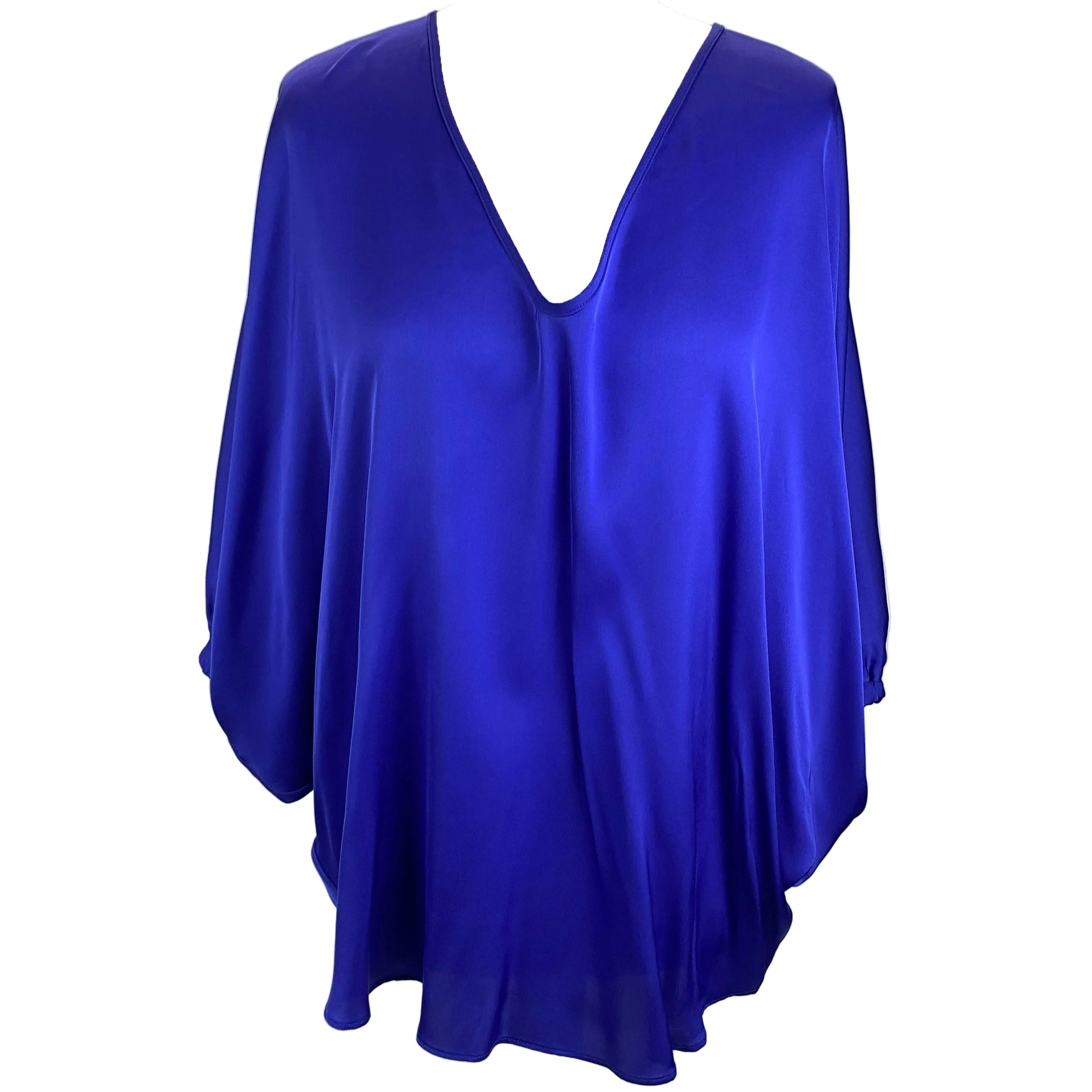 Silk95Five £300 Cobalt Stretch Silk Austin Top S/M/L/XL