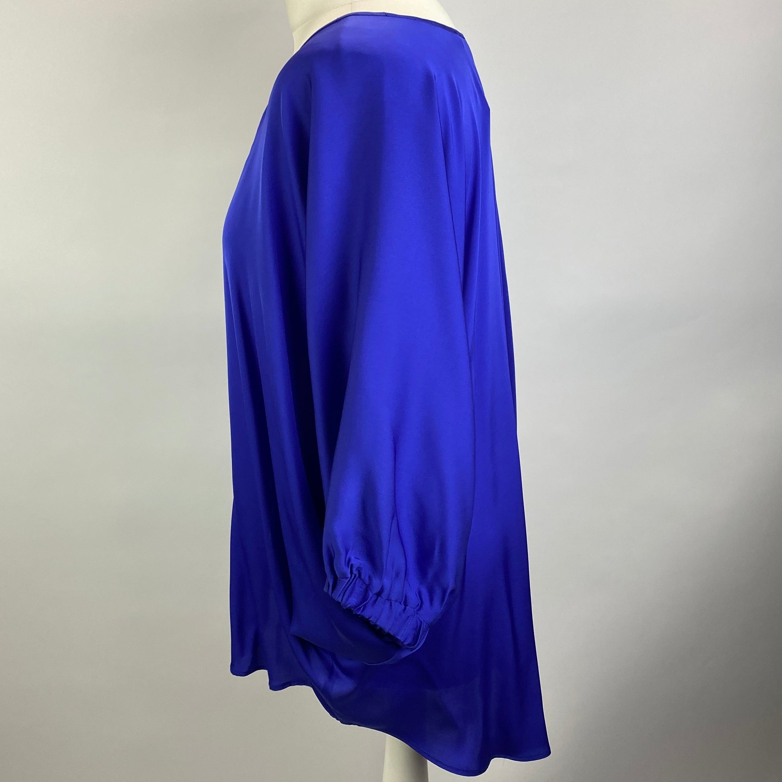 Silk95Five £300 Cobalt Stretch Silk Austin Top S/M/L/XL