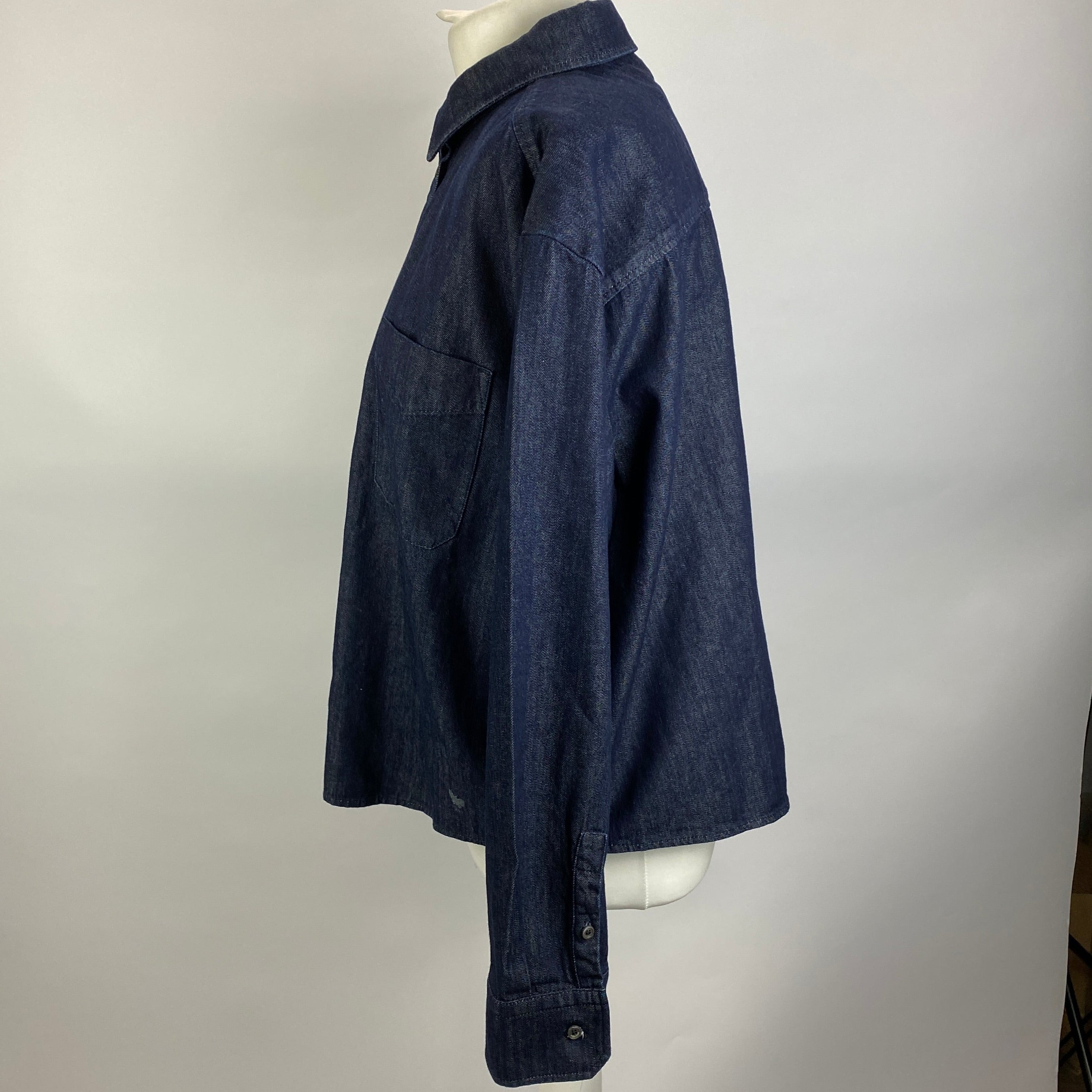 Weekend Max Mara Navy Light Denim Boxy Shirt/Jacket L