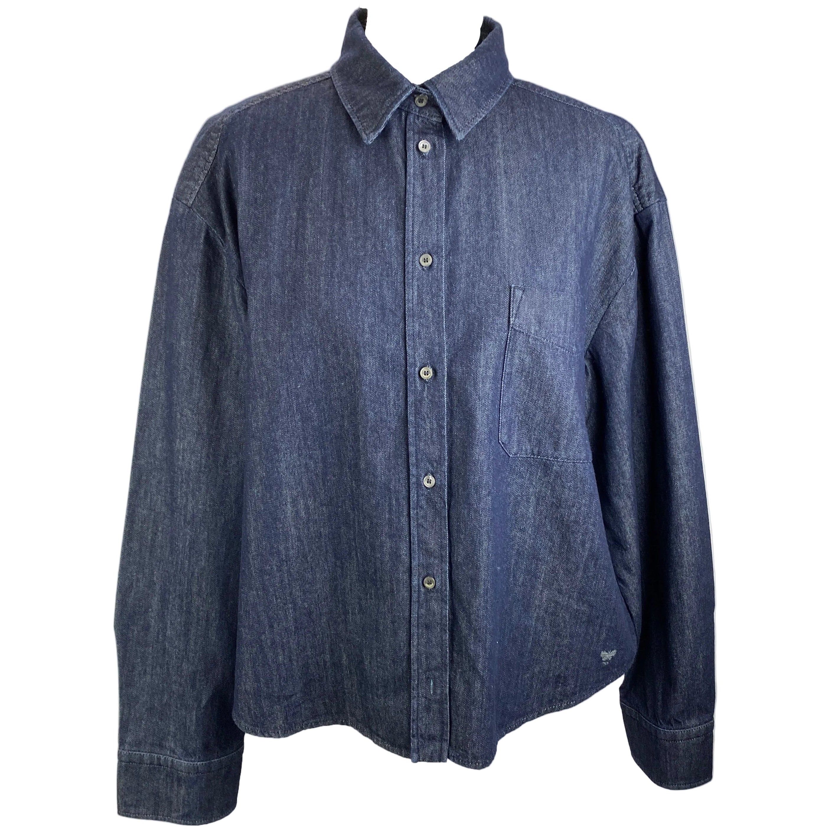 Weekend Max Mara Navy Light Denim Boxy Shirt/Jacket L