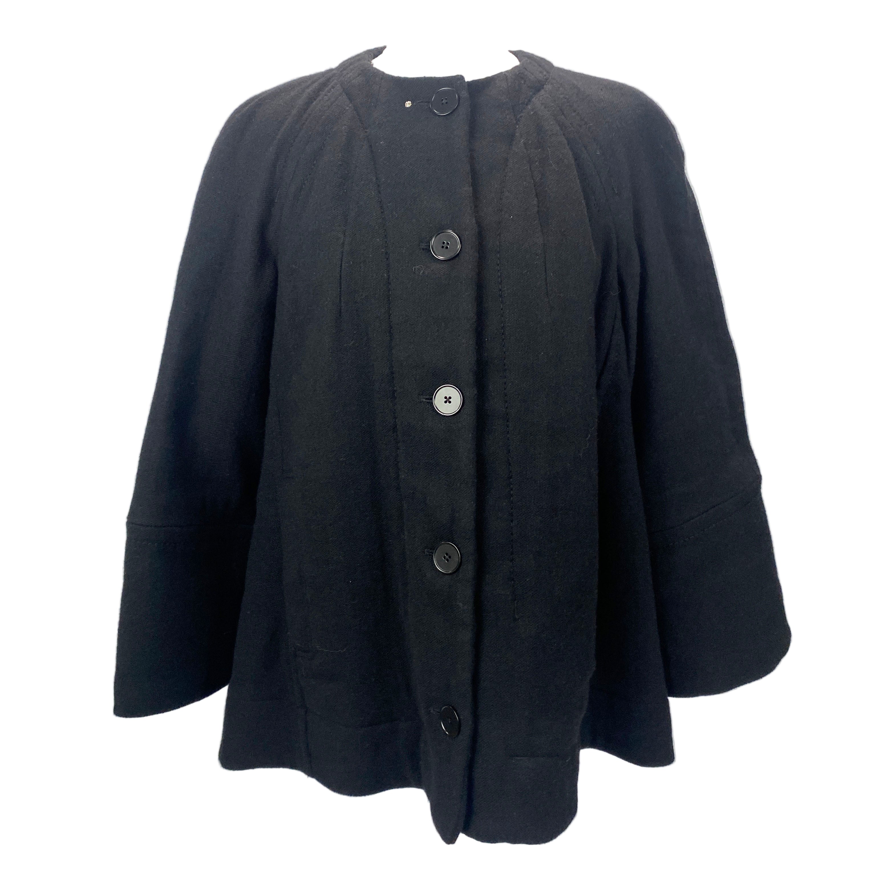 High Black Wool & Hemp Swing Jacket M
